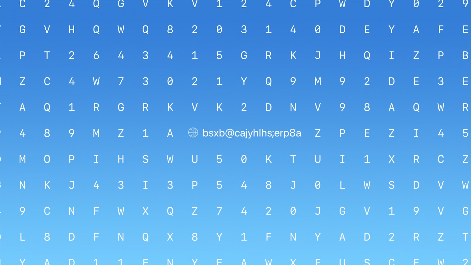 blue numbers letters email