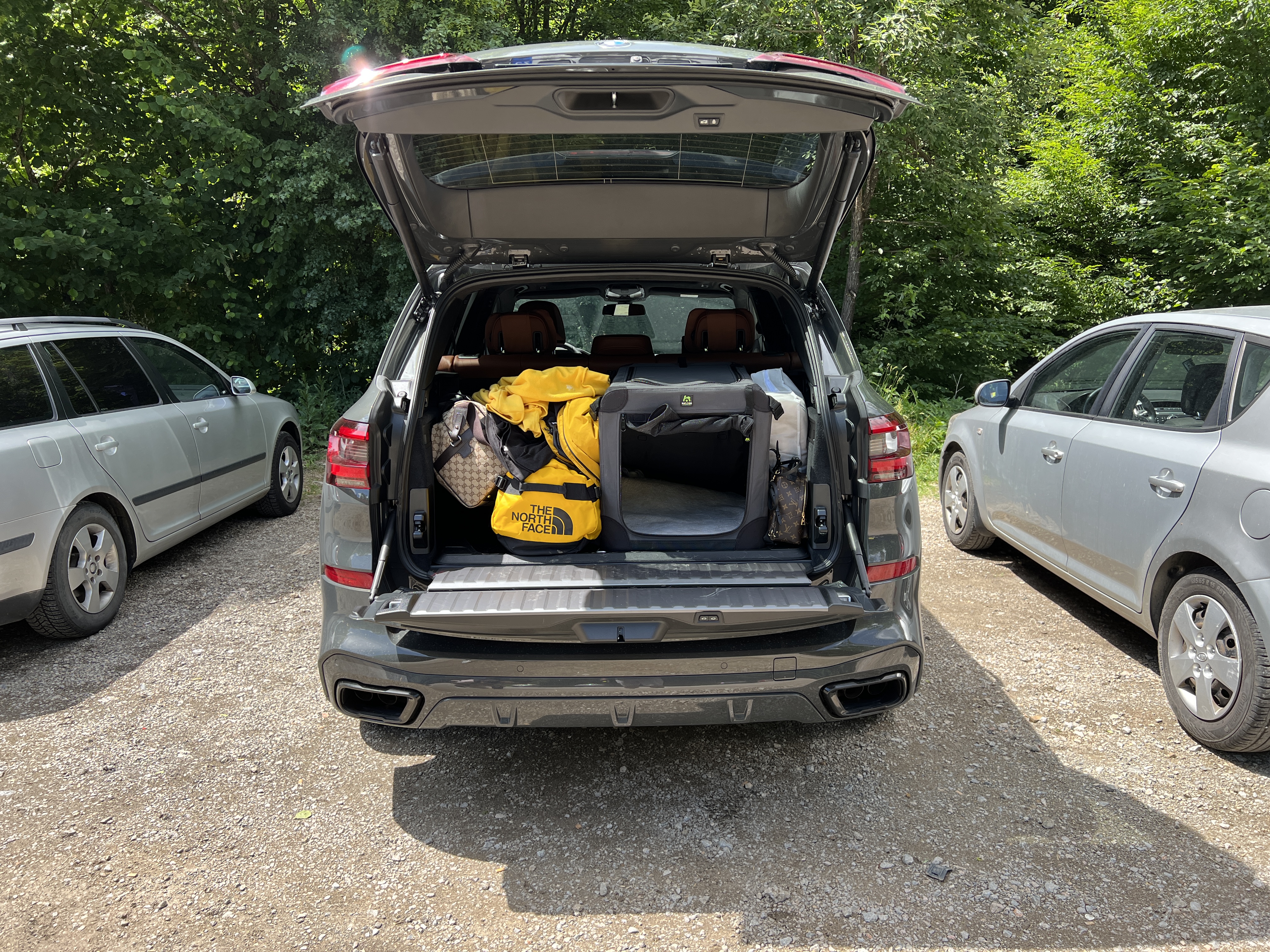 car trunk open packed
