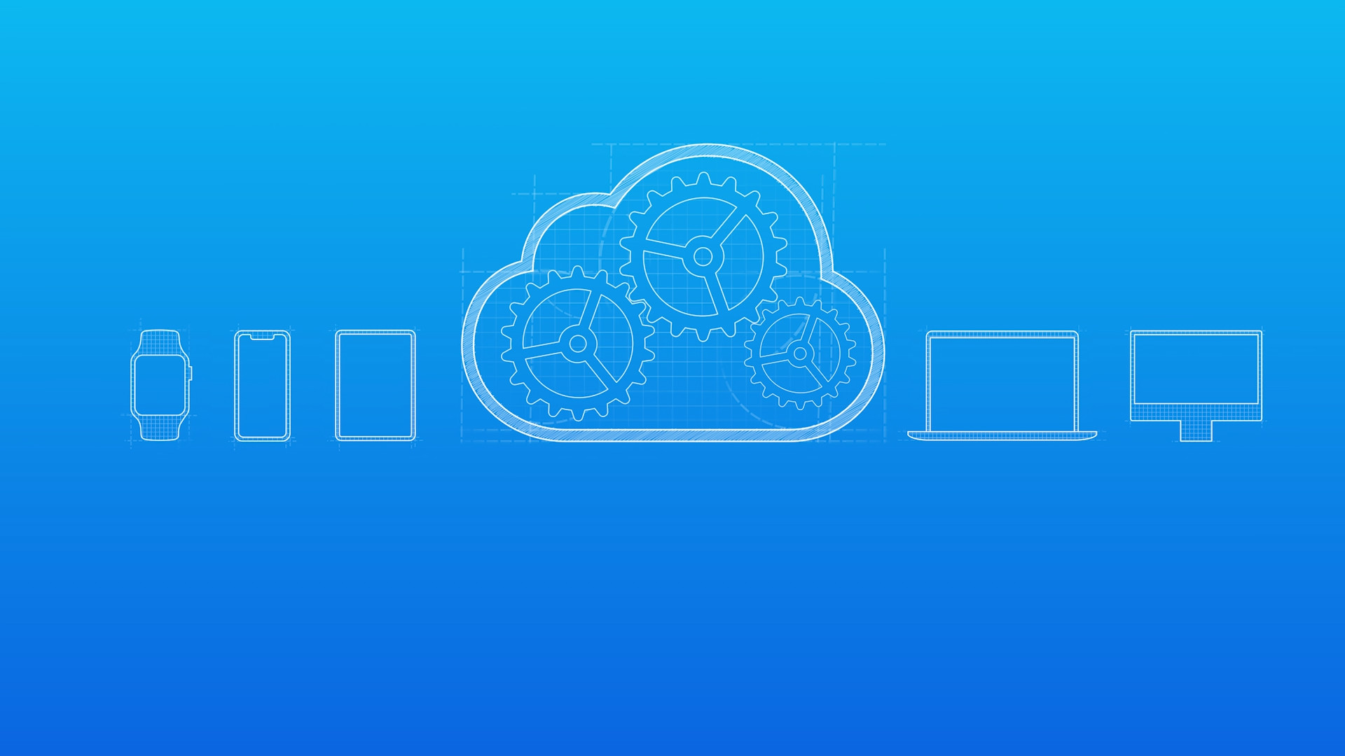cloud gears connected devices outline