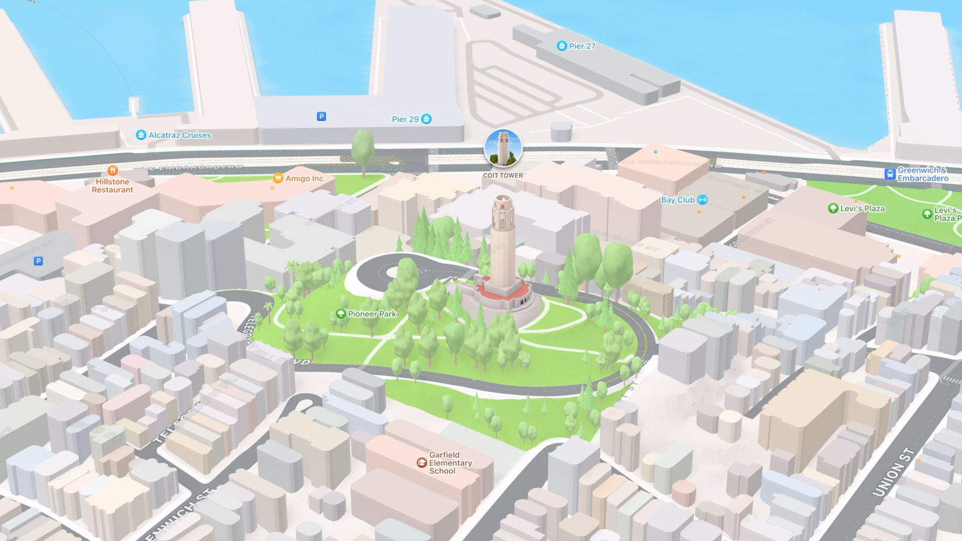 coit tower san francisco map