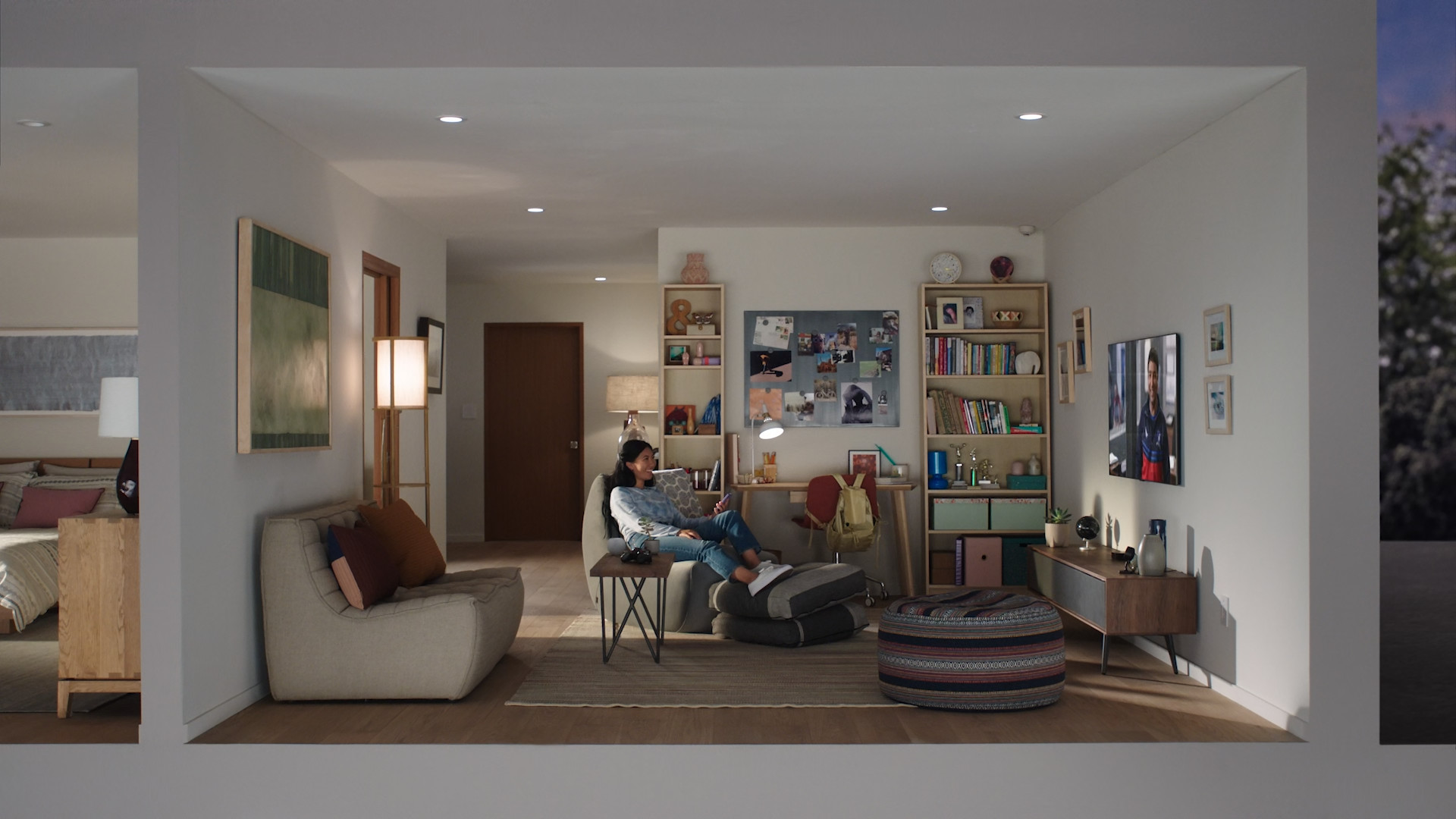 cozy living room with tv