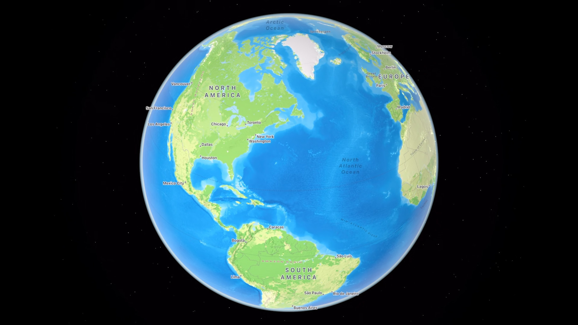 earth view north and south america