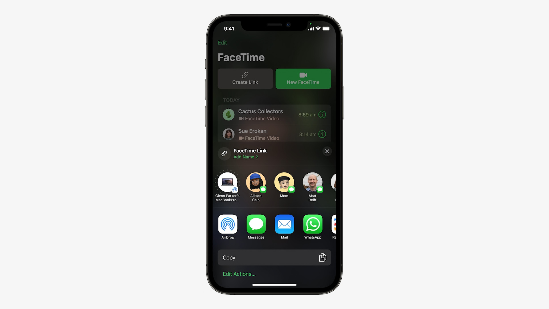 facetime interface options