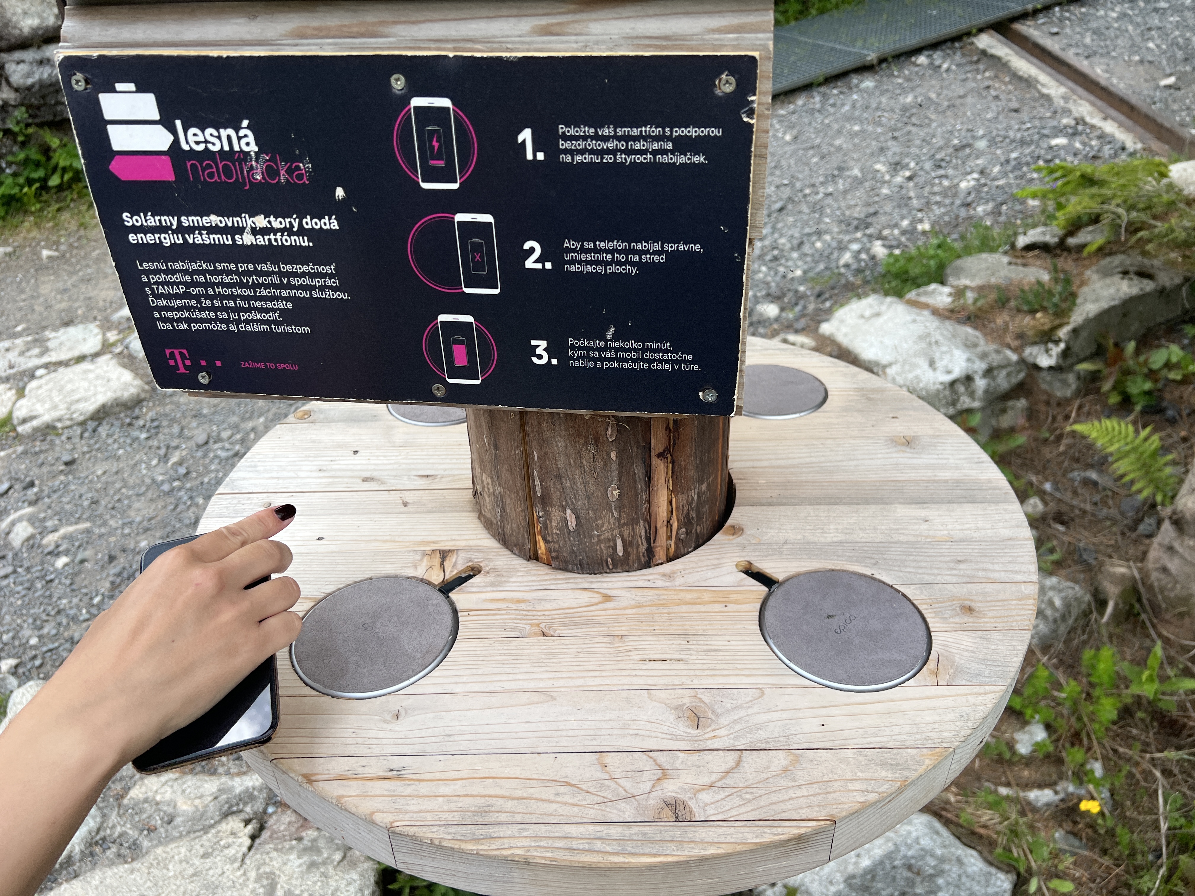 forest solar charger station