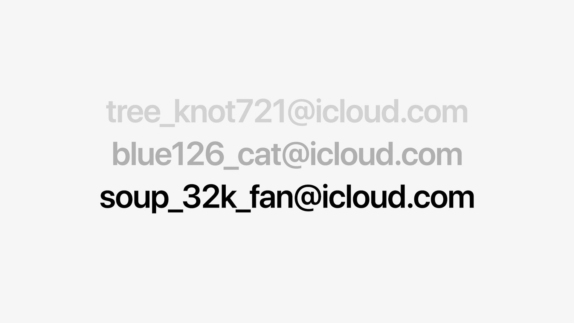 icloud email list