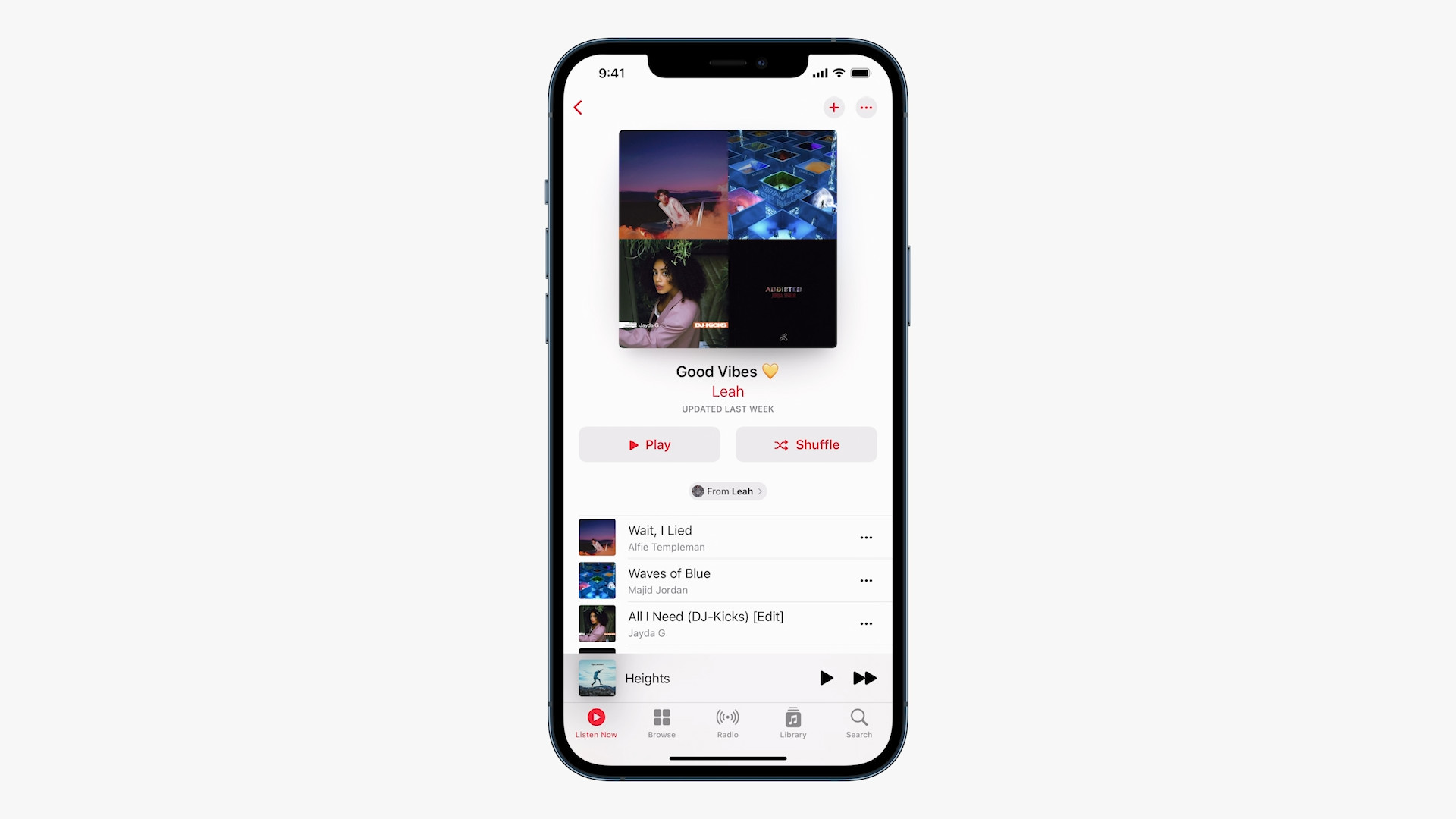 iphone music playlist screen
