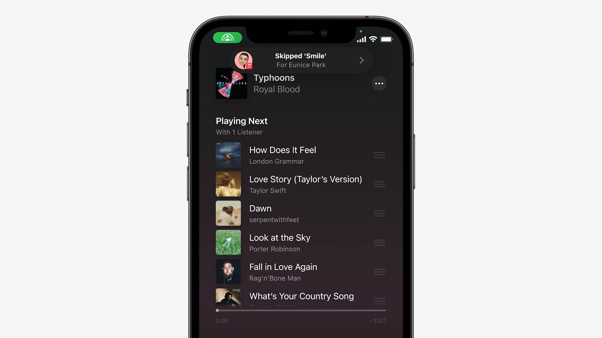iphone music skipped song