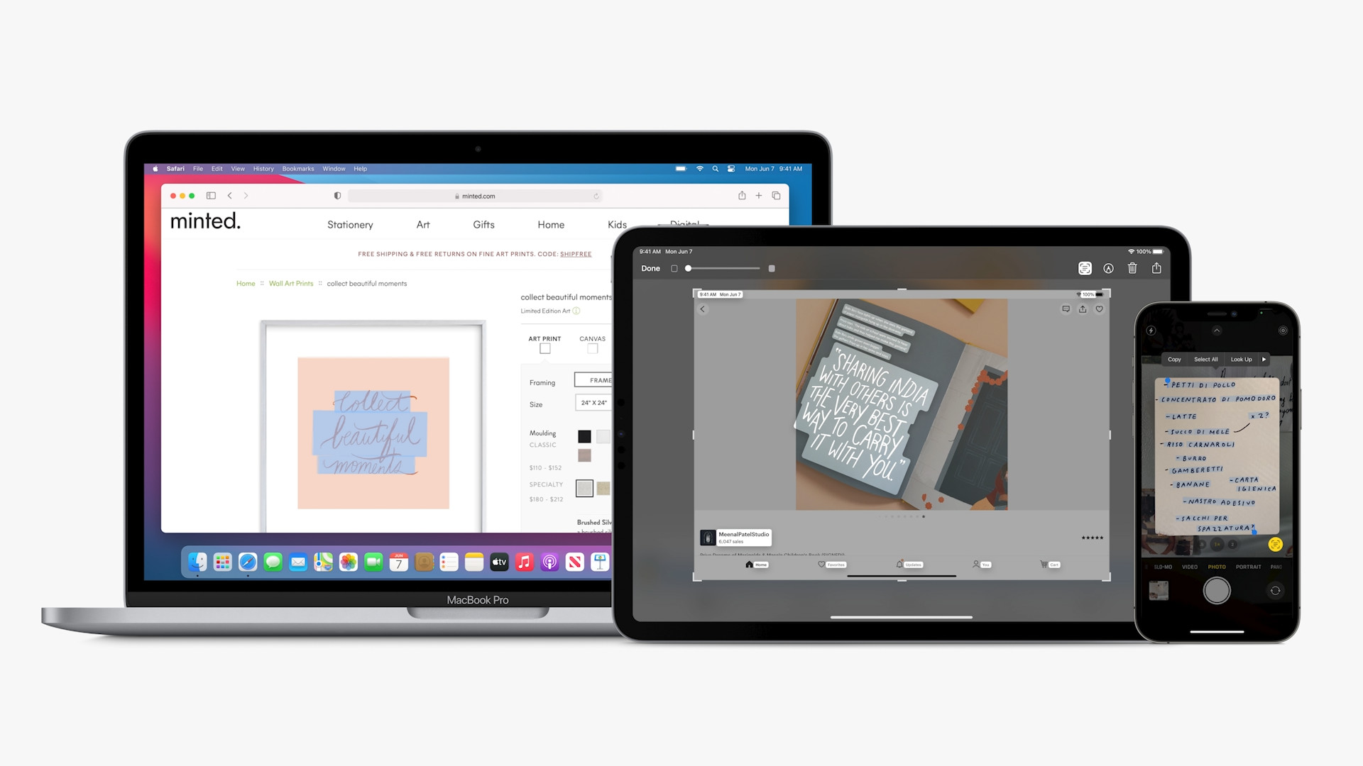 laptop tablet smartphone on desk