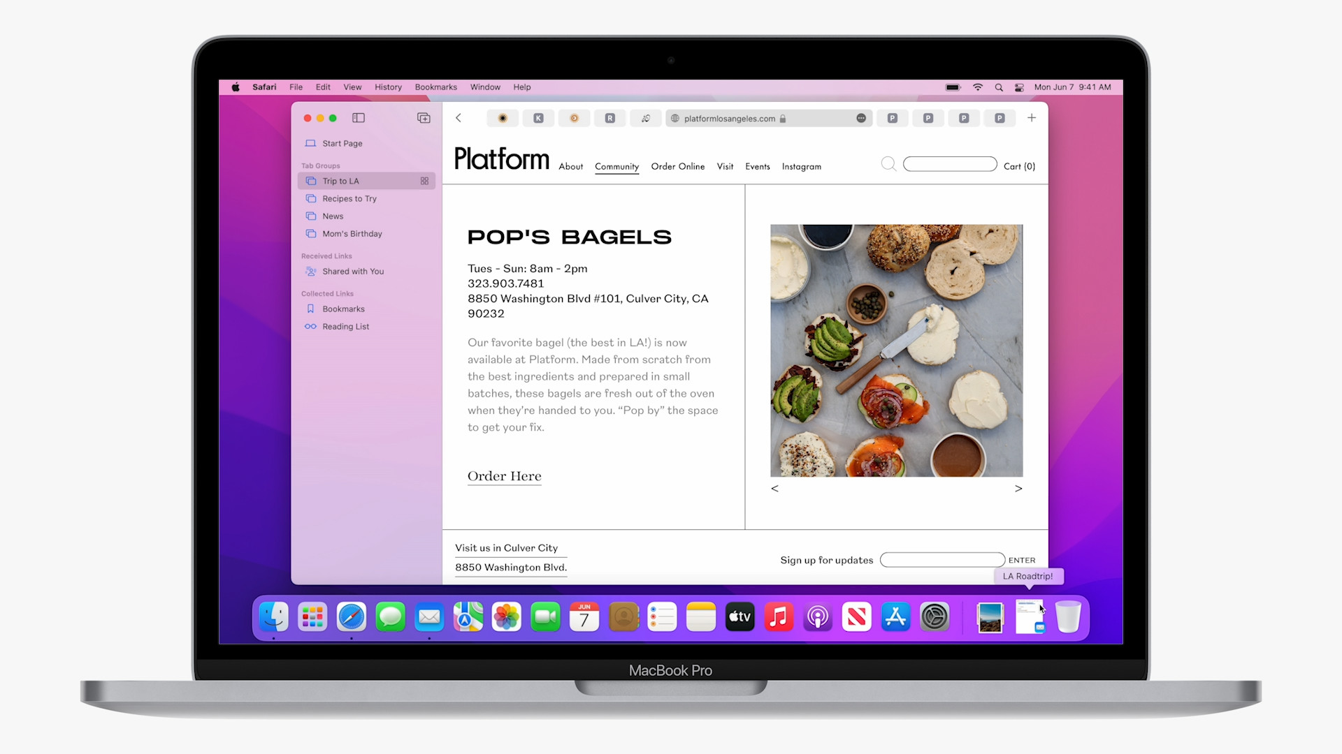 macbook pro browsing pops bagels