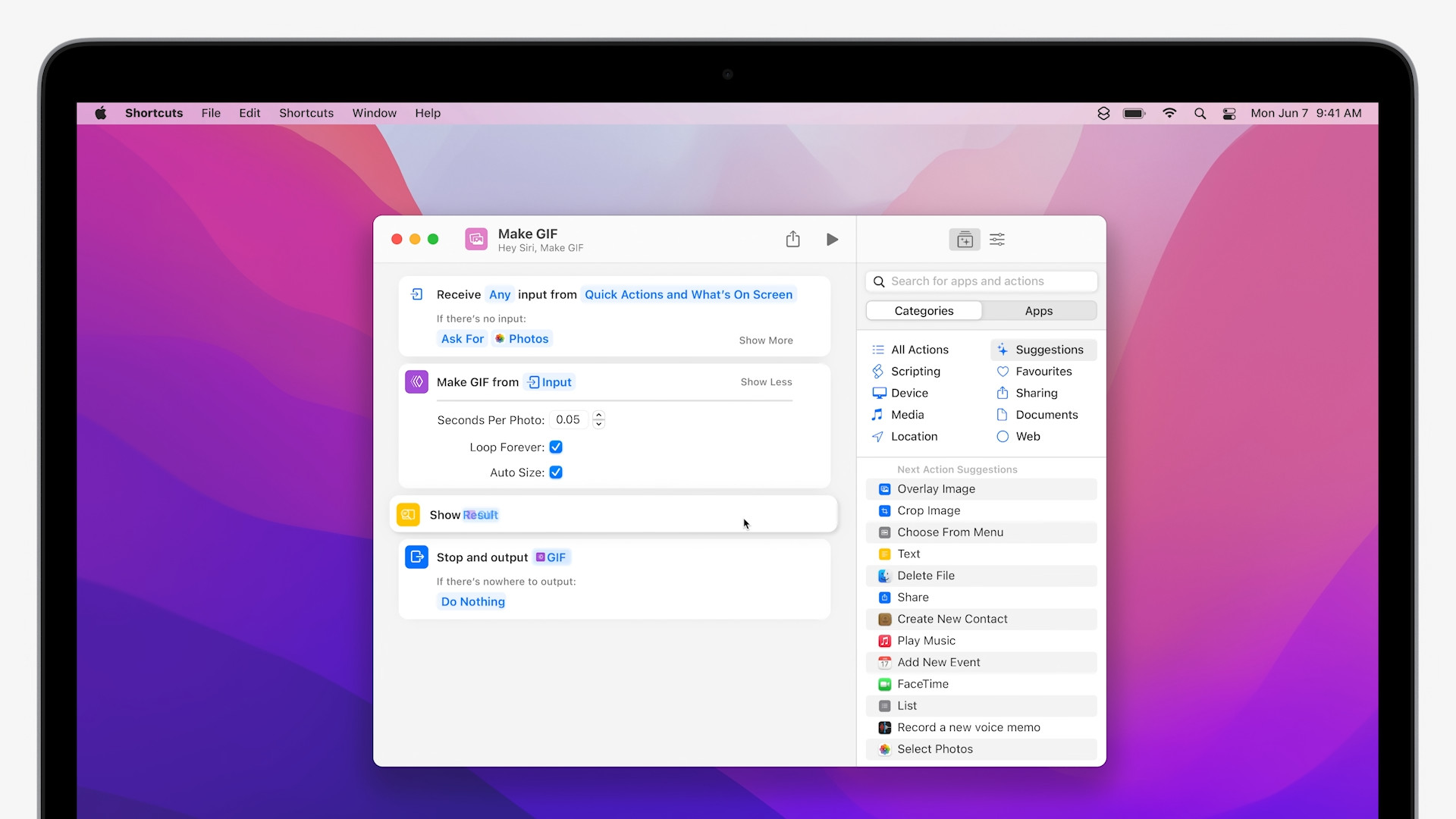 macbook shortcuts interface closeup