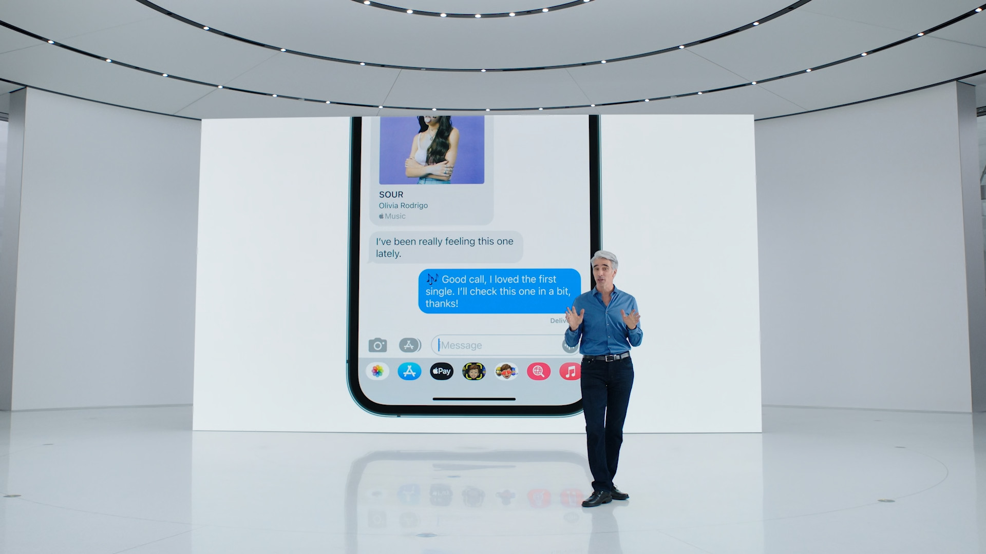 presentation iphone message screen