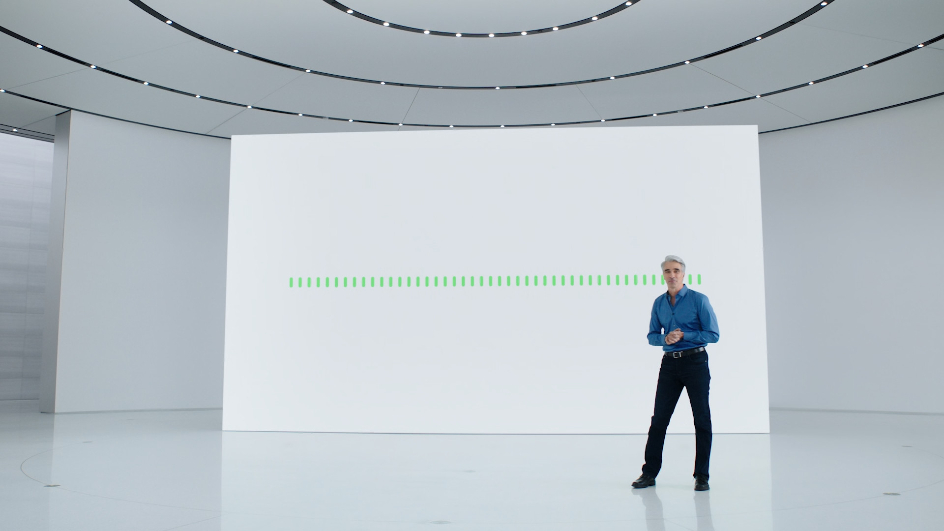 presentation stage with line