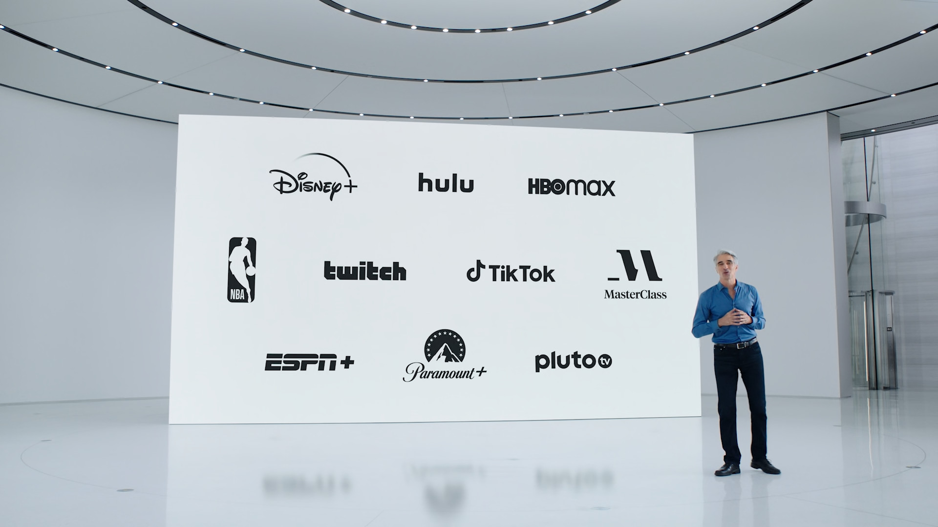 presentation with streaming logos