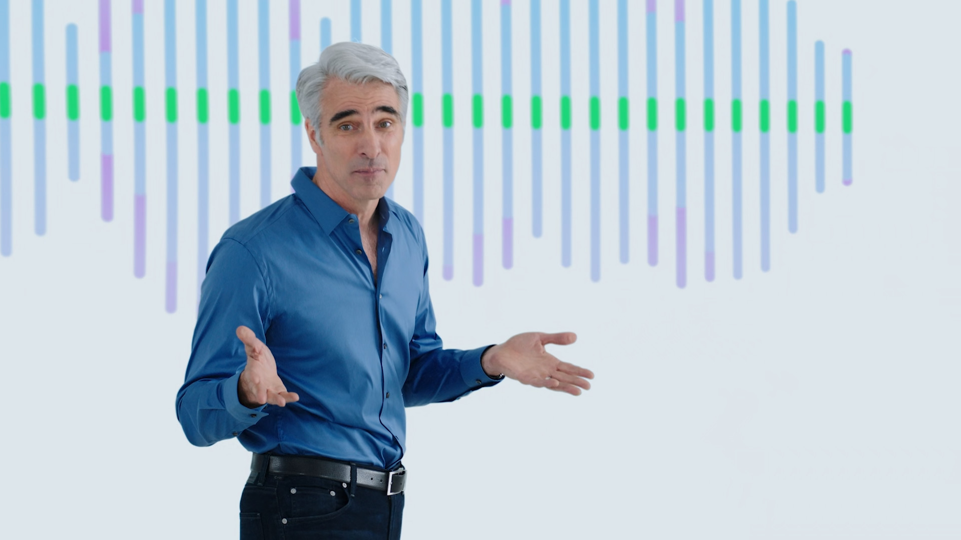 presenter with sound wave