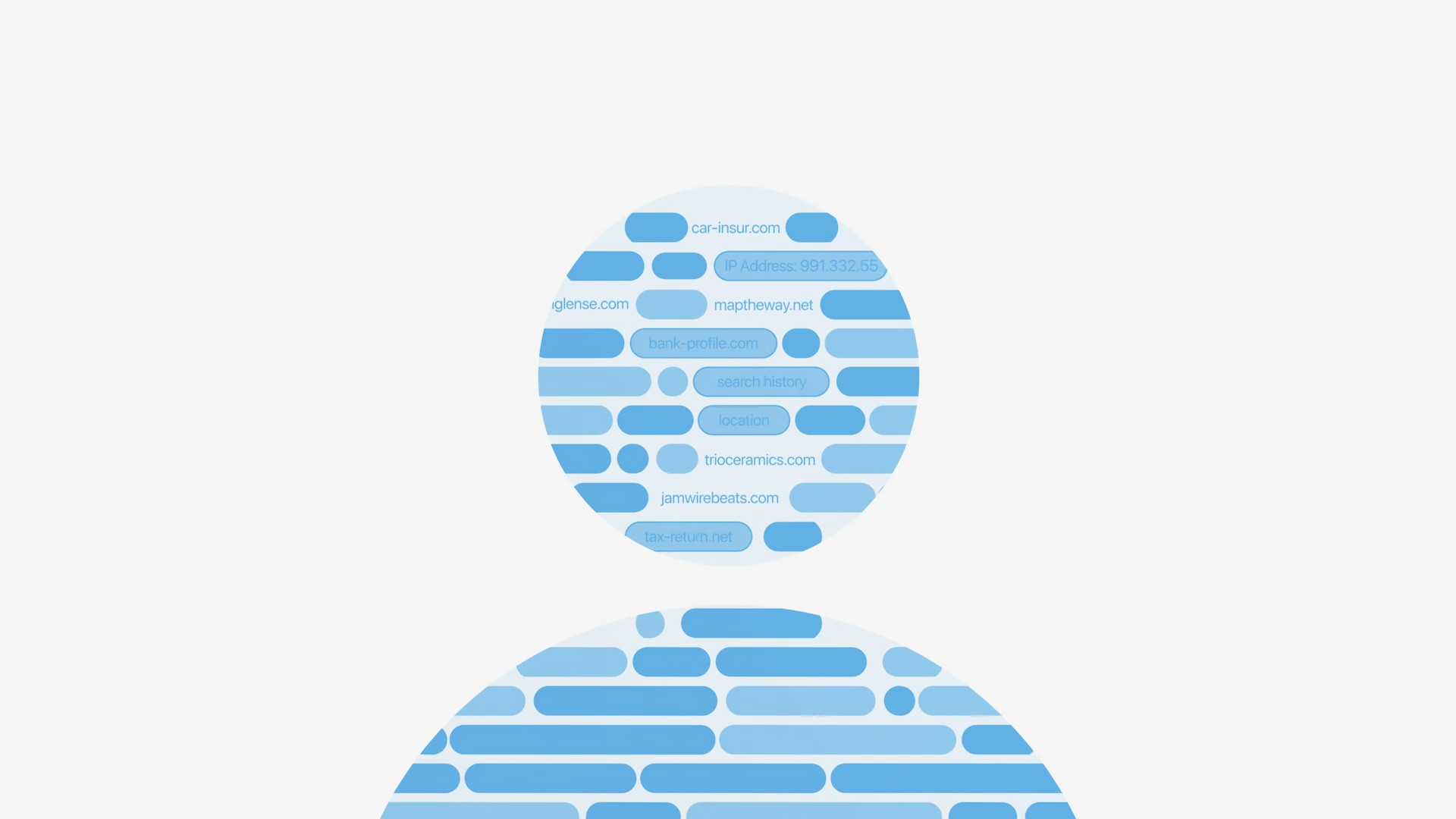 privacy data bubble person icon