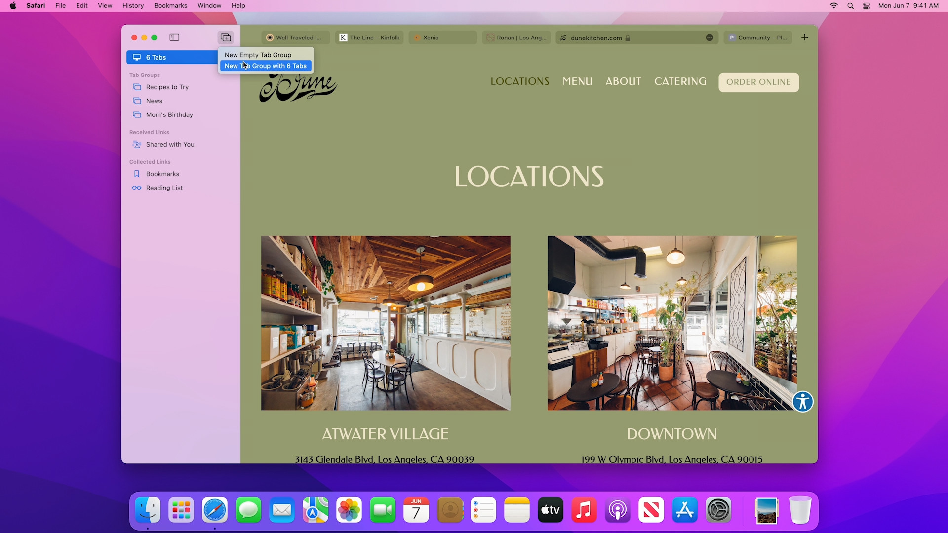 restaurant locations page menu 2