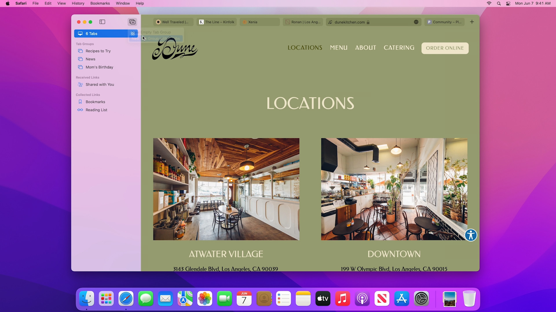 restaurant locations page menu 3