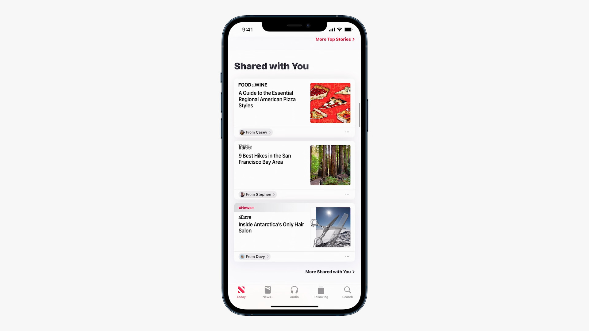 shared with you section on iphone