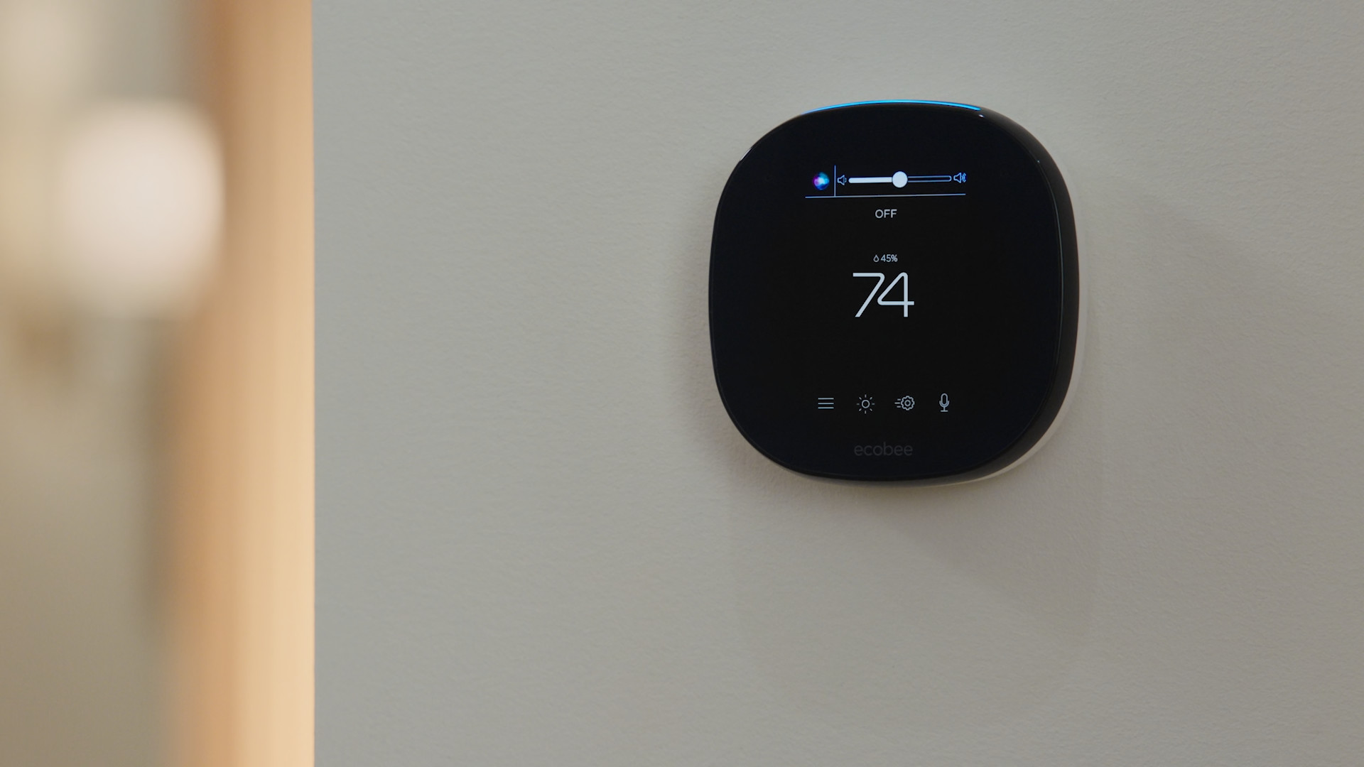 smart thermostat on wall