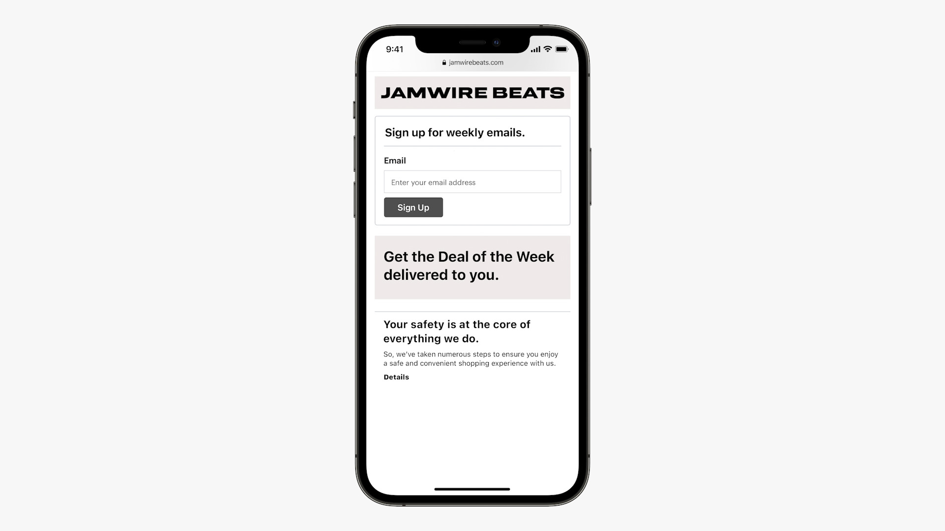 smartphone email signup