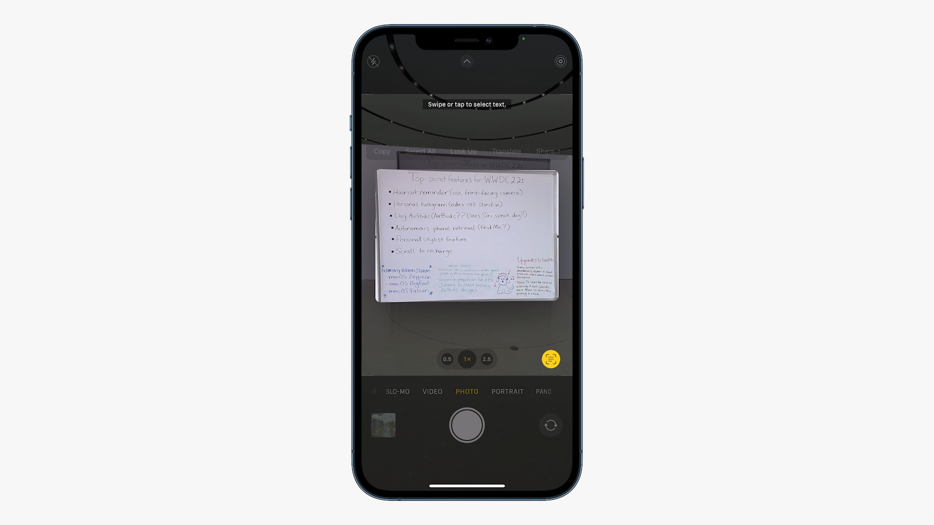 smartphone photo whiteboard