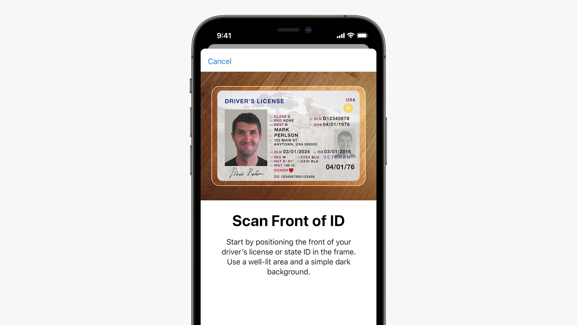 smartphone scanning drivers license