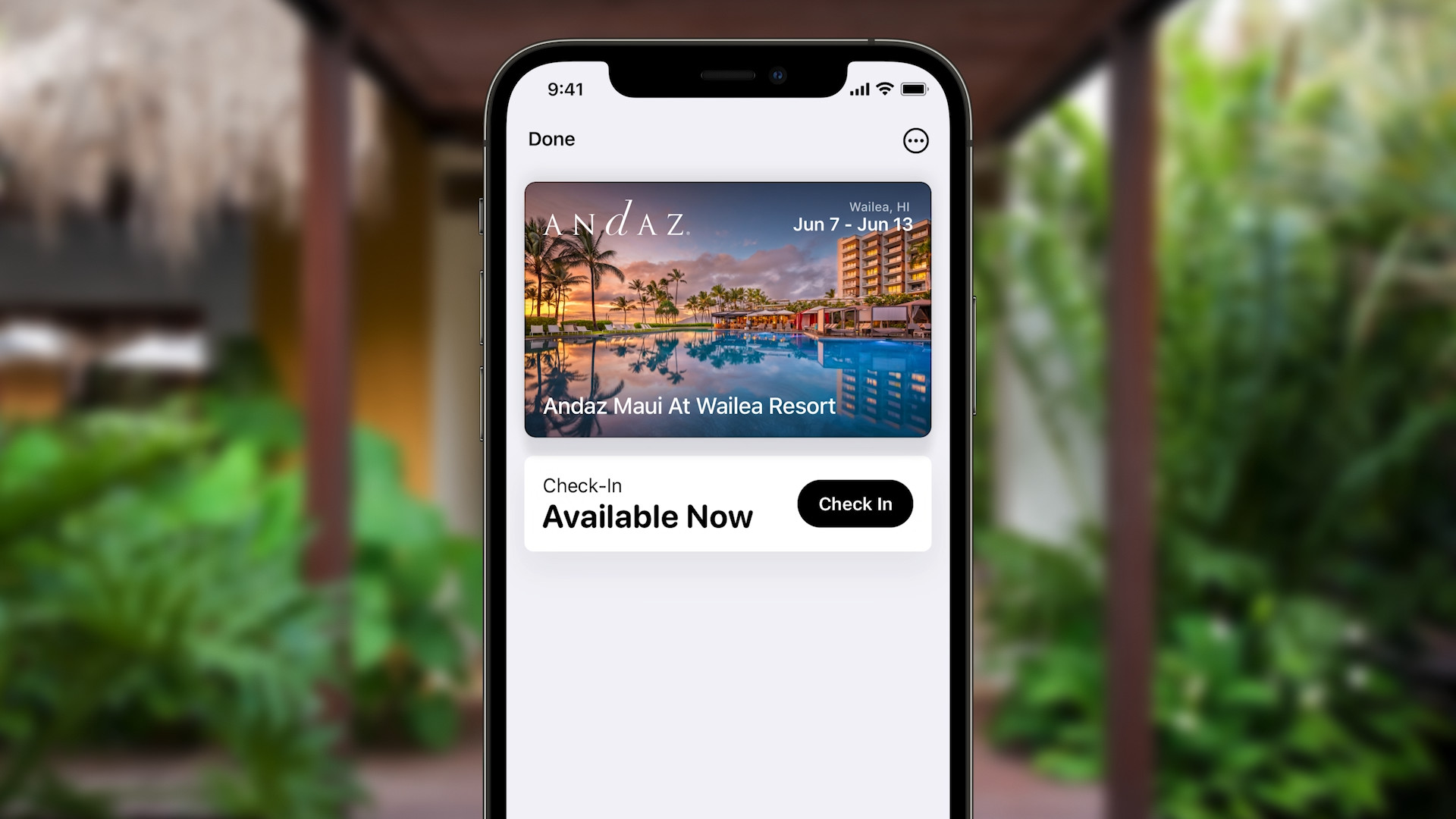 smartphone with hotel check in