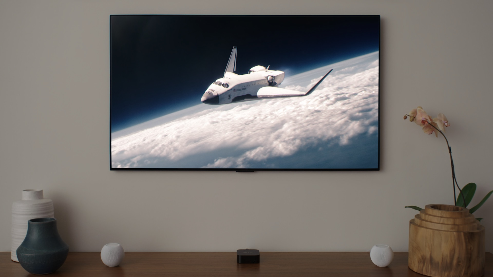 space shuttle above earth