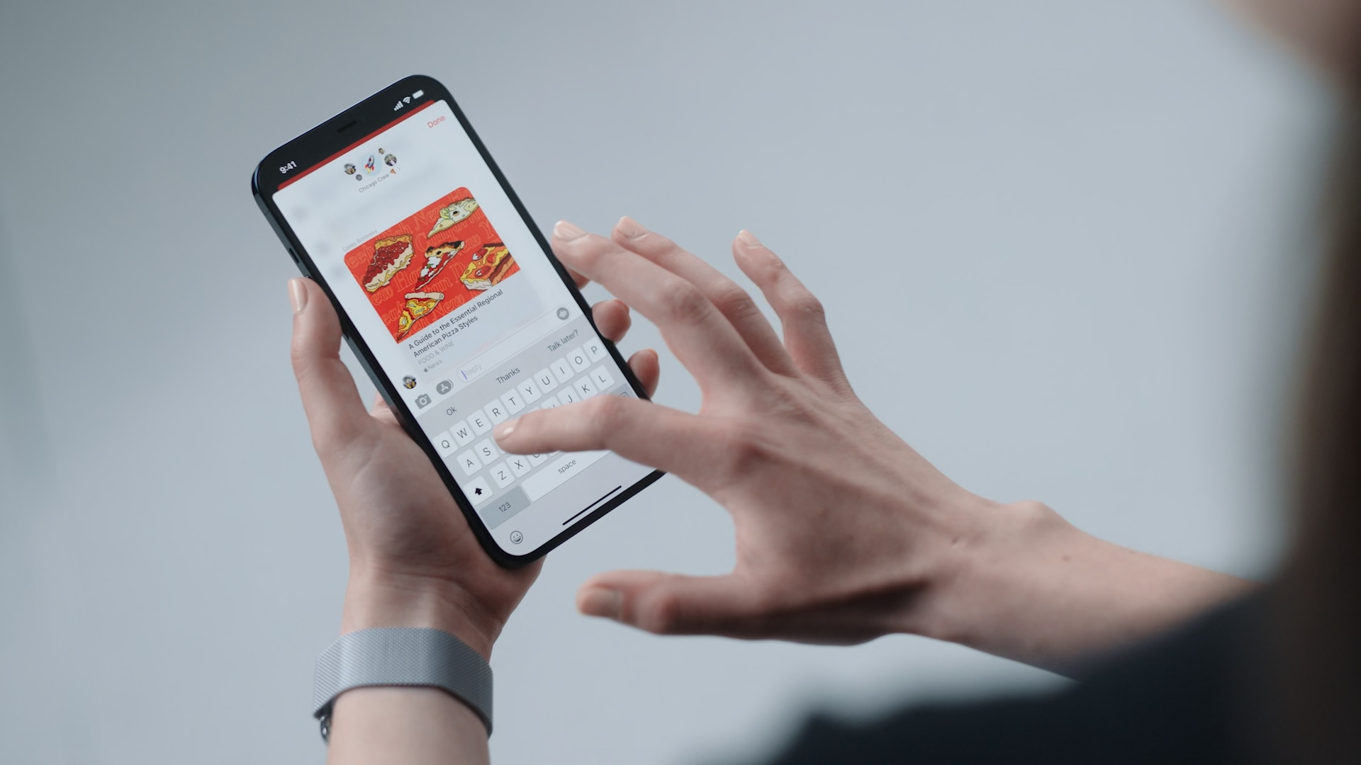 typing on iphone pizza guide