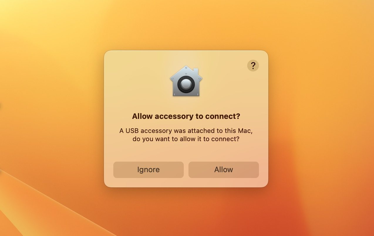 macos 13 usb-c prislusentsvi upozorneni