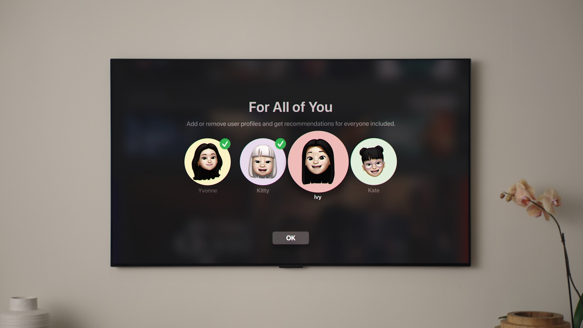 user profile selection highlight