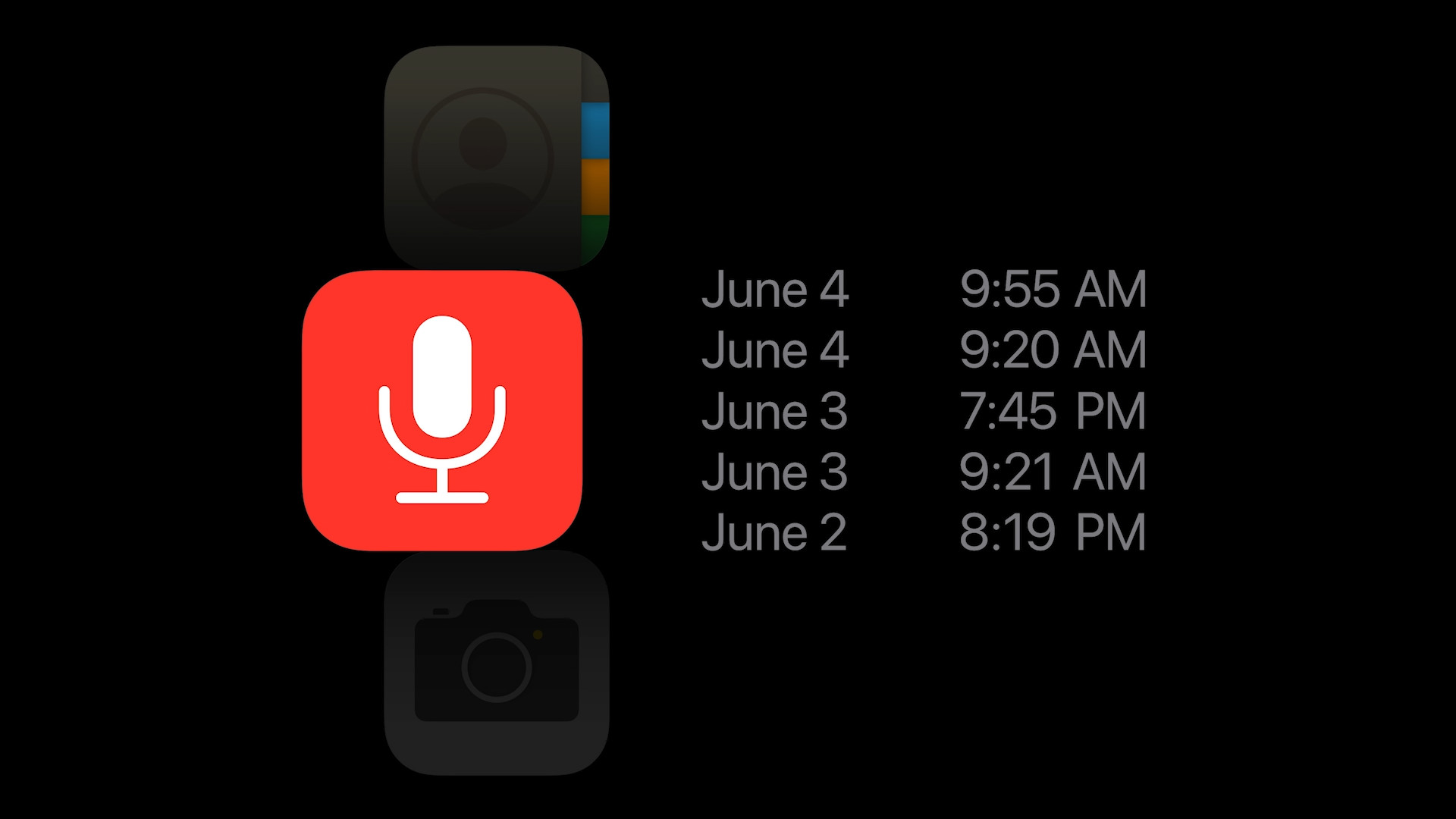 voice memo icon timestamps