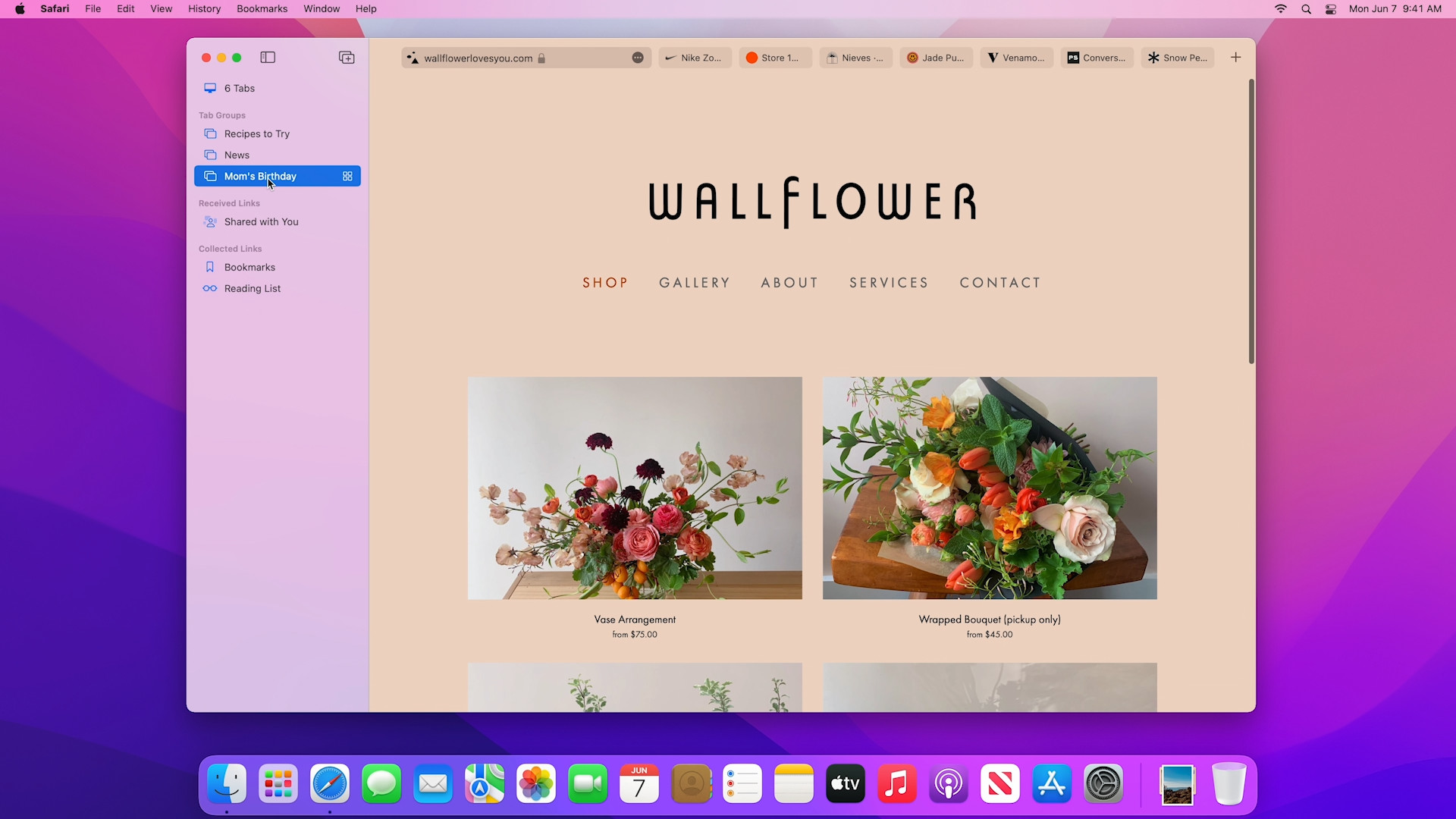 wallflower floral arrangements