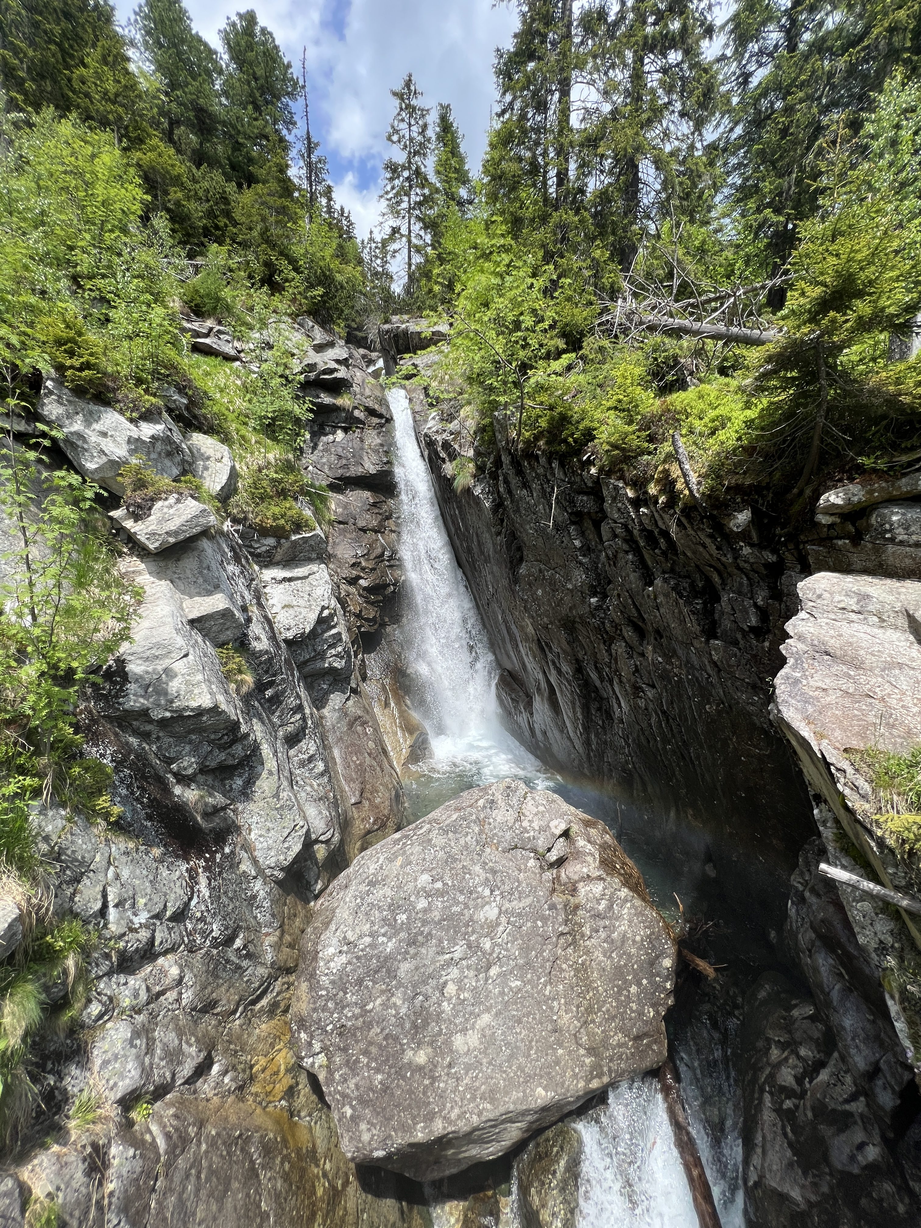 waterfall and rocks