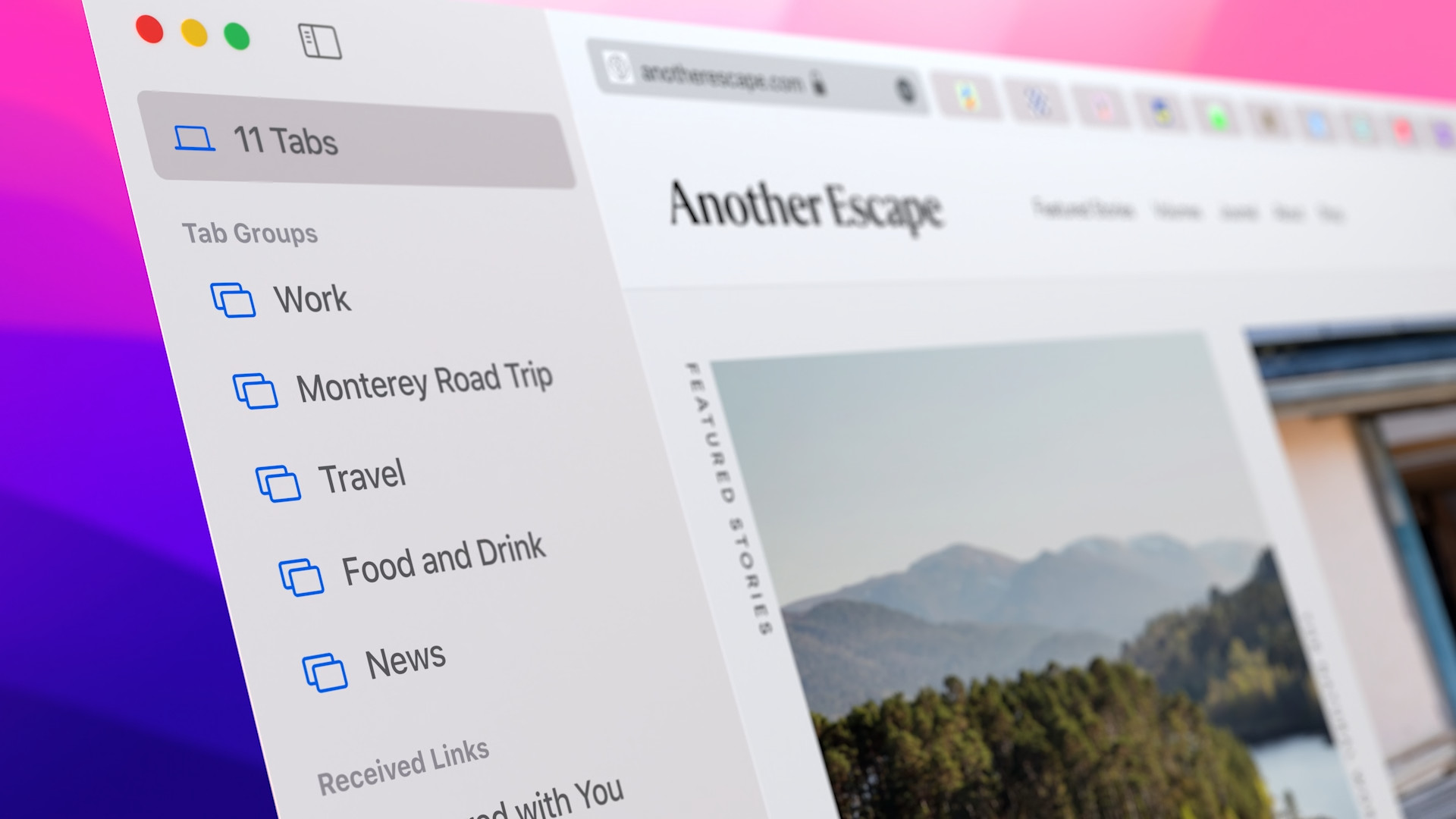 web browser tab groups view