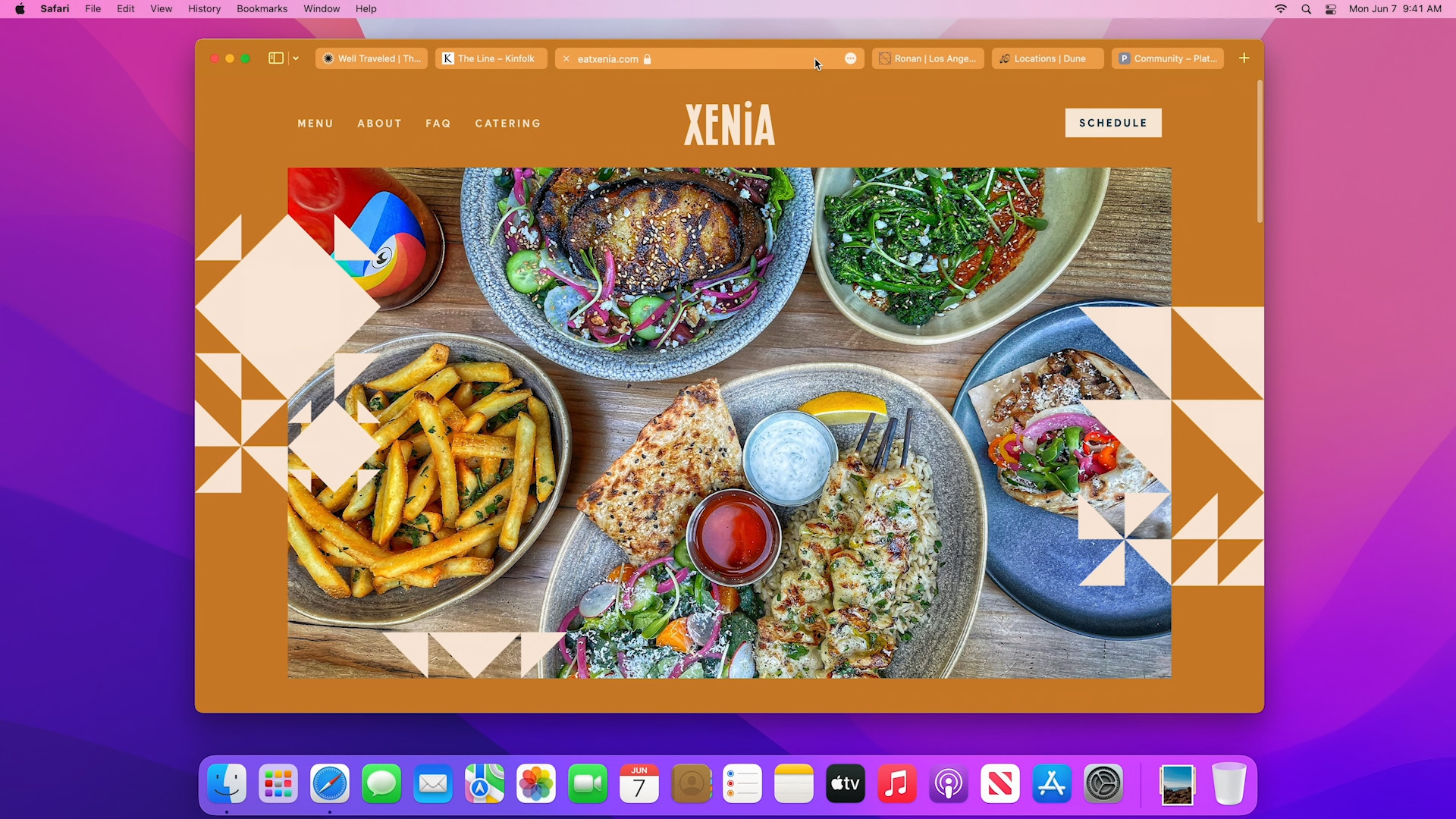 web page food display