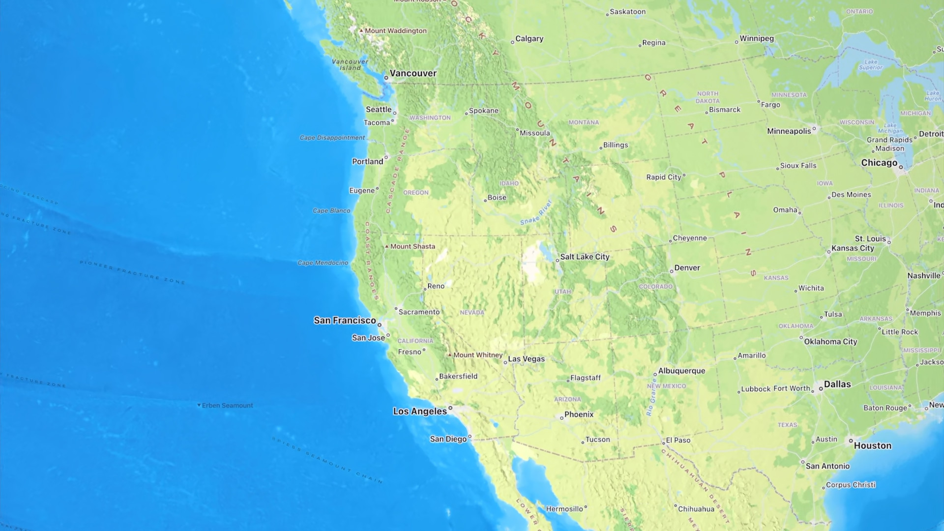 west coast usa map