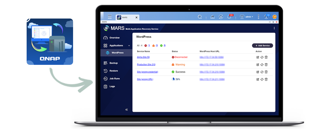 wordpress backup to qnap nas PR1049