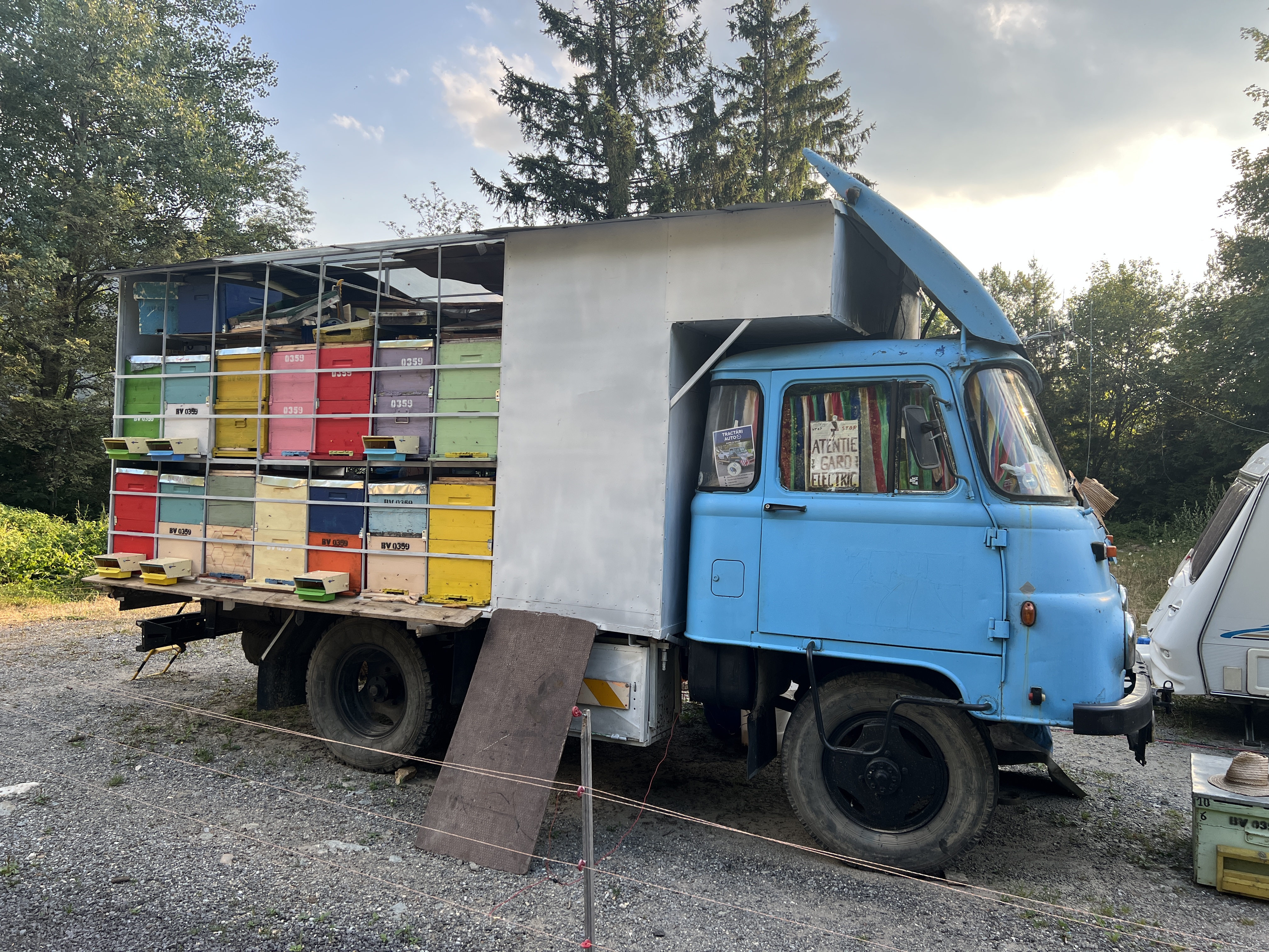 colorful beehive truck