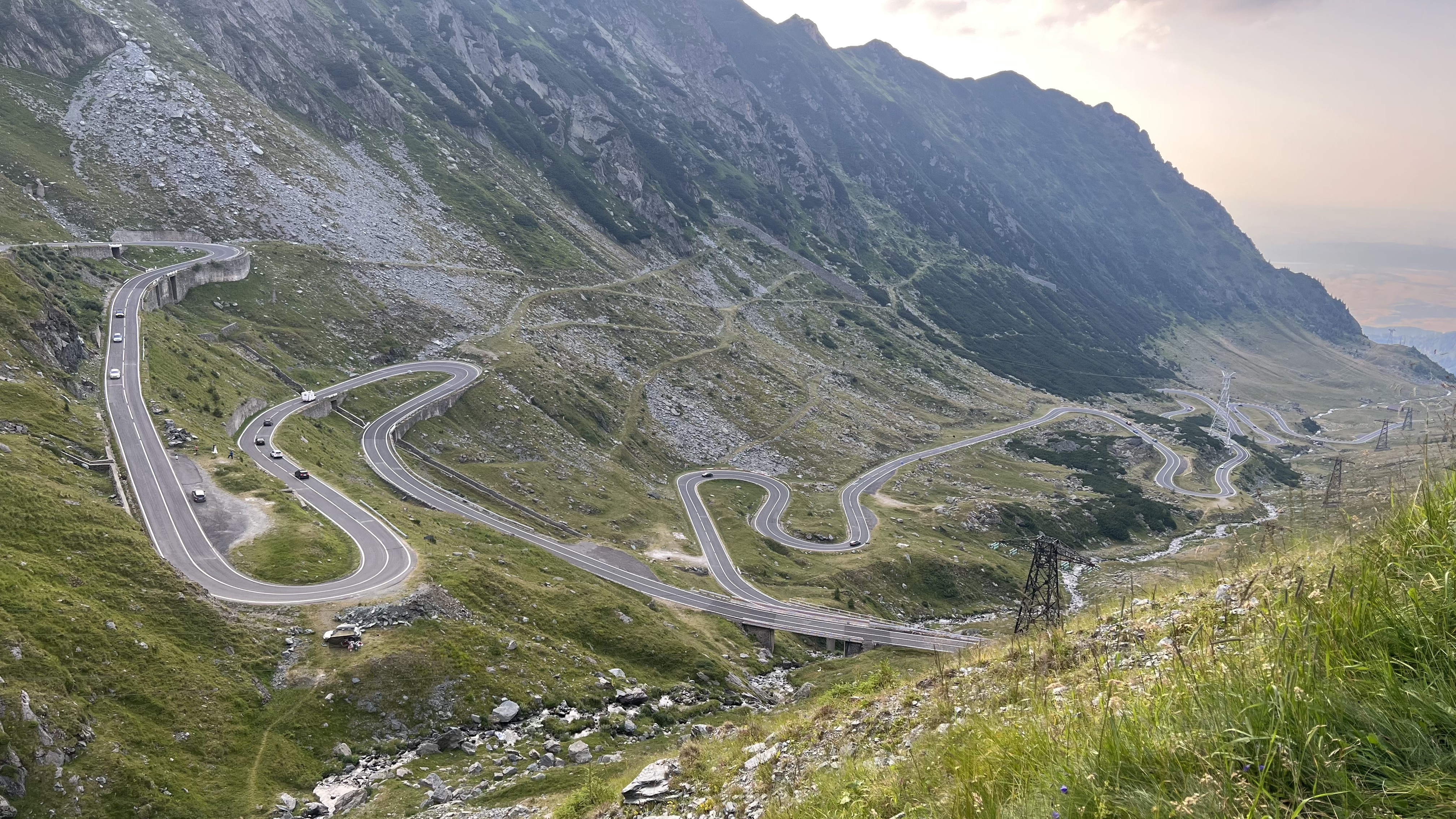 curvy mountain road aerial