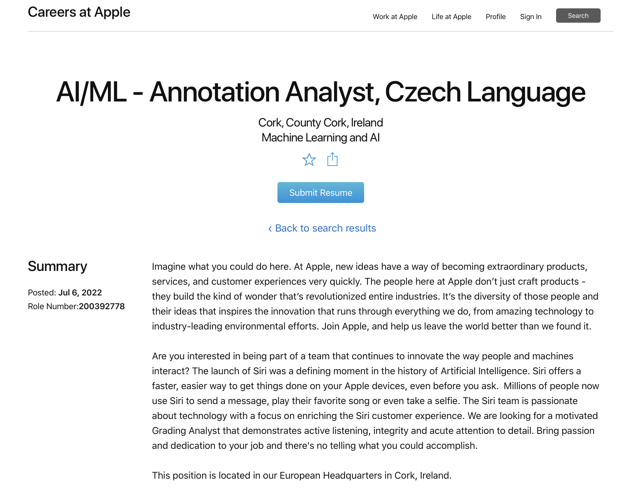 job posting annotation analyst