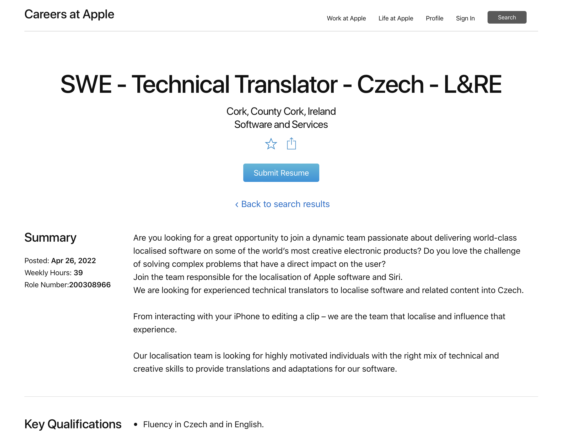 job posting technical translator