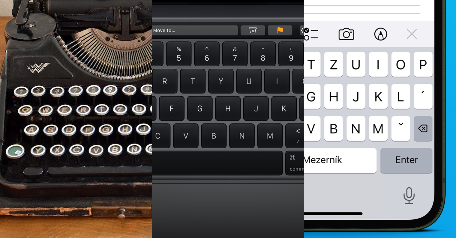 psací stroj macbook iphone klávesnice