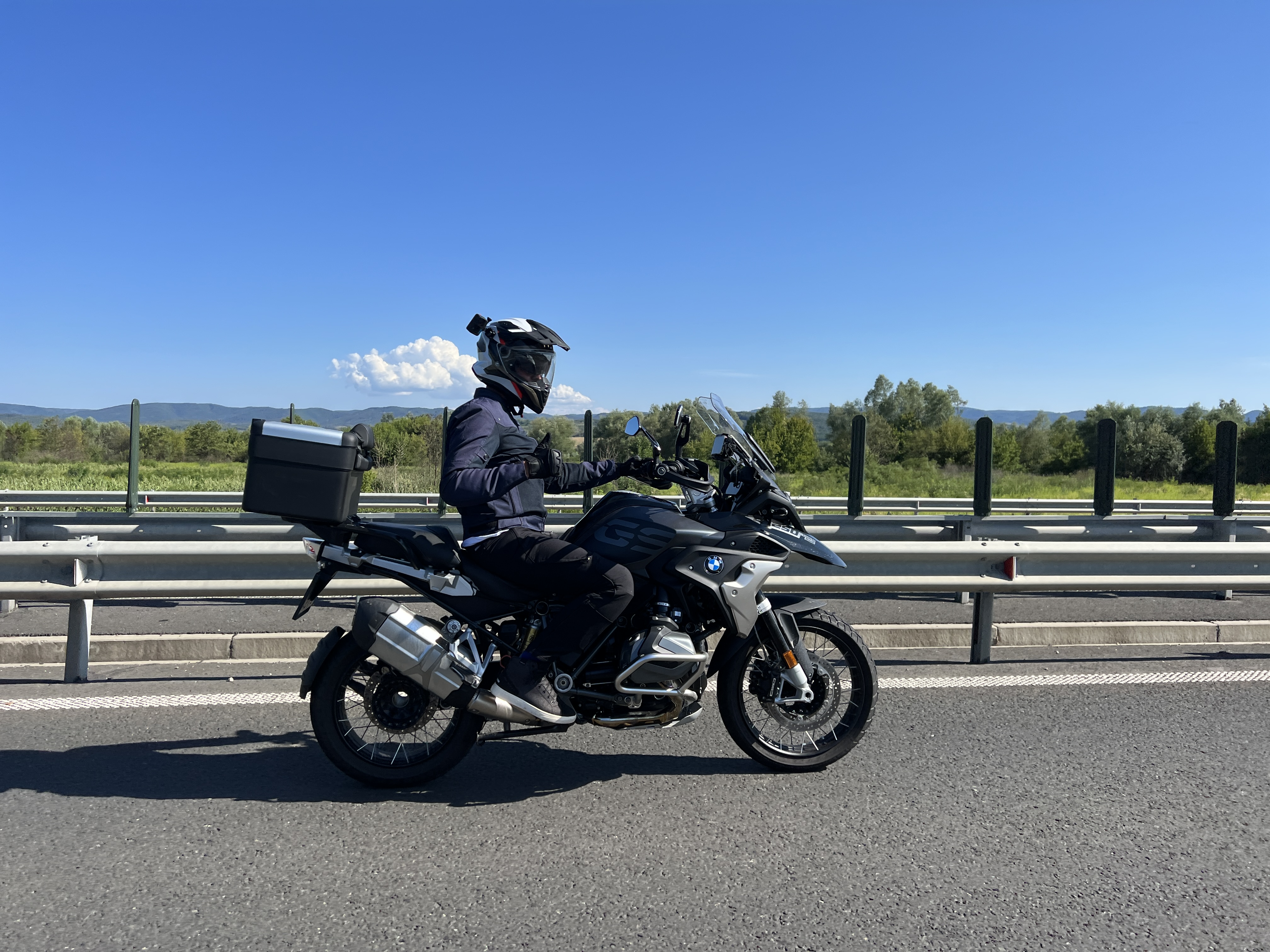 motorcyclist on highway