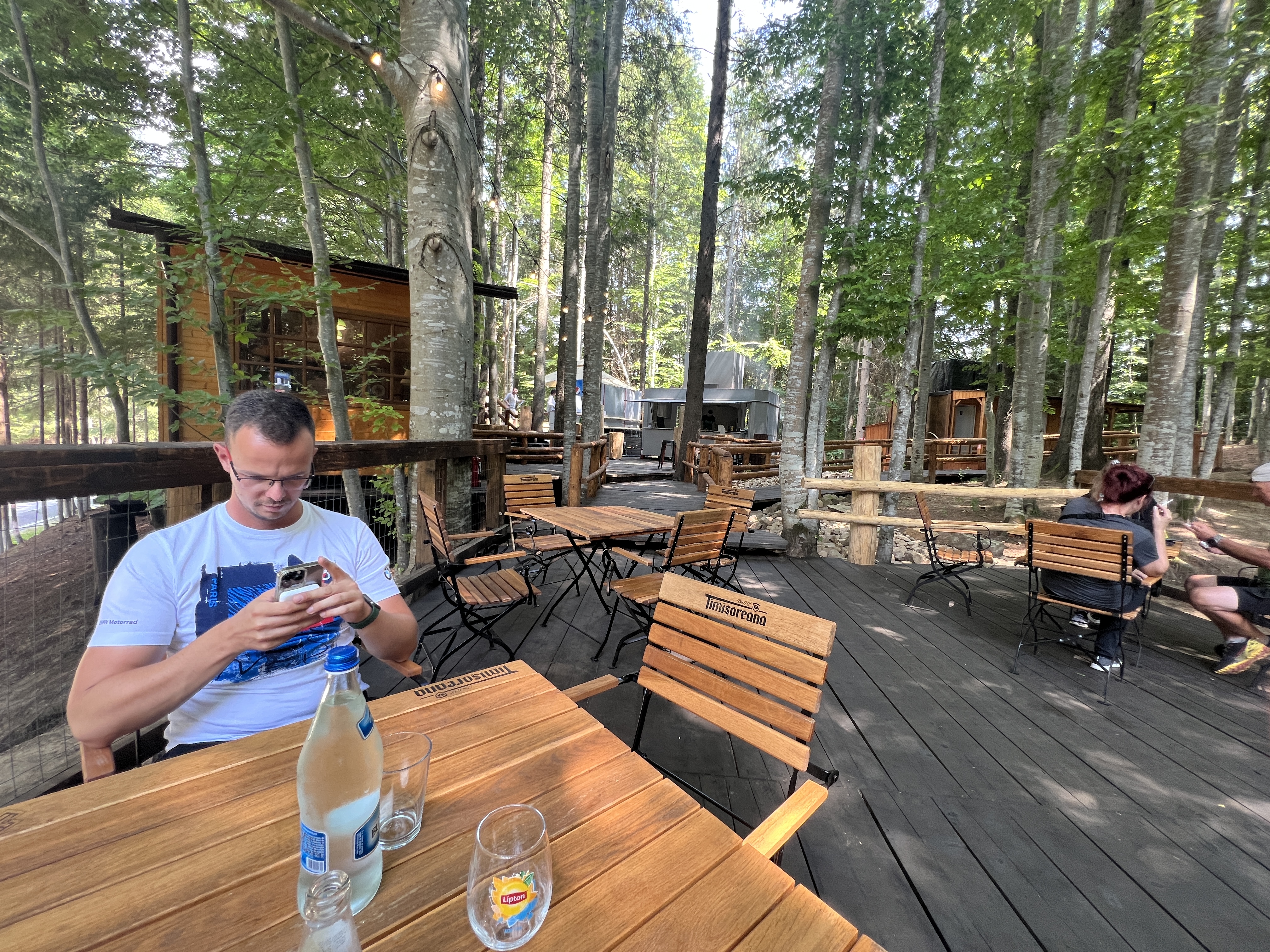 outdoor cafe forest setting