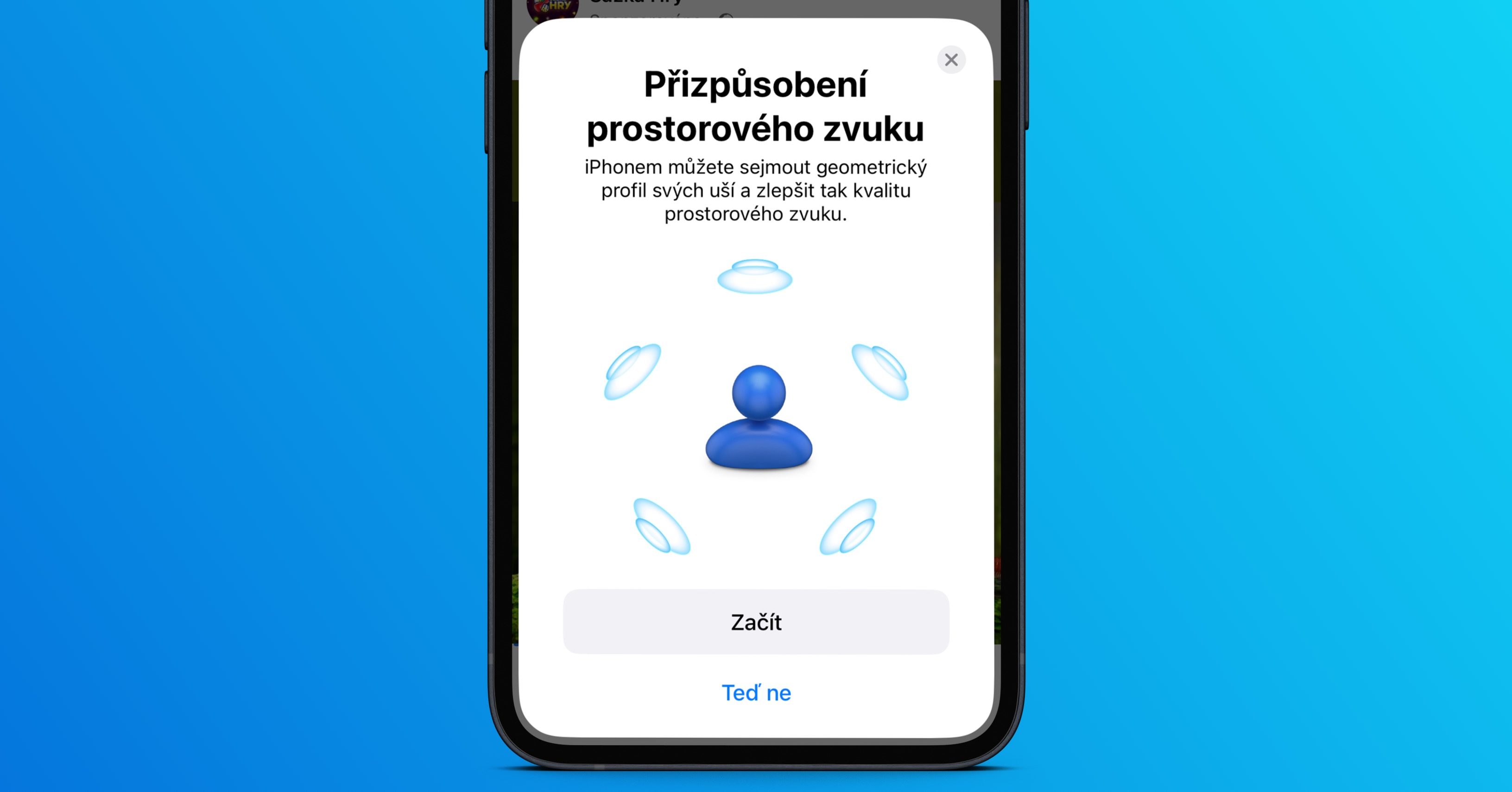 airpods prostorový zvuk přizpůsobení ios 16