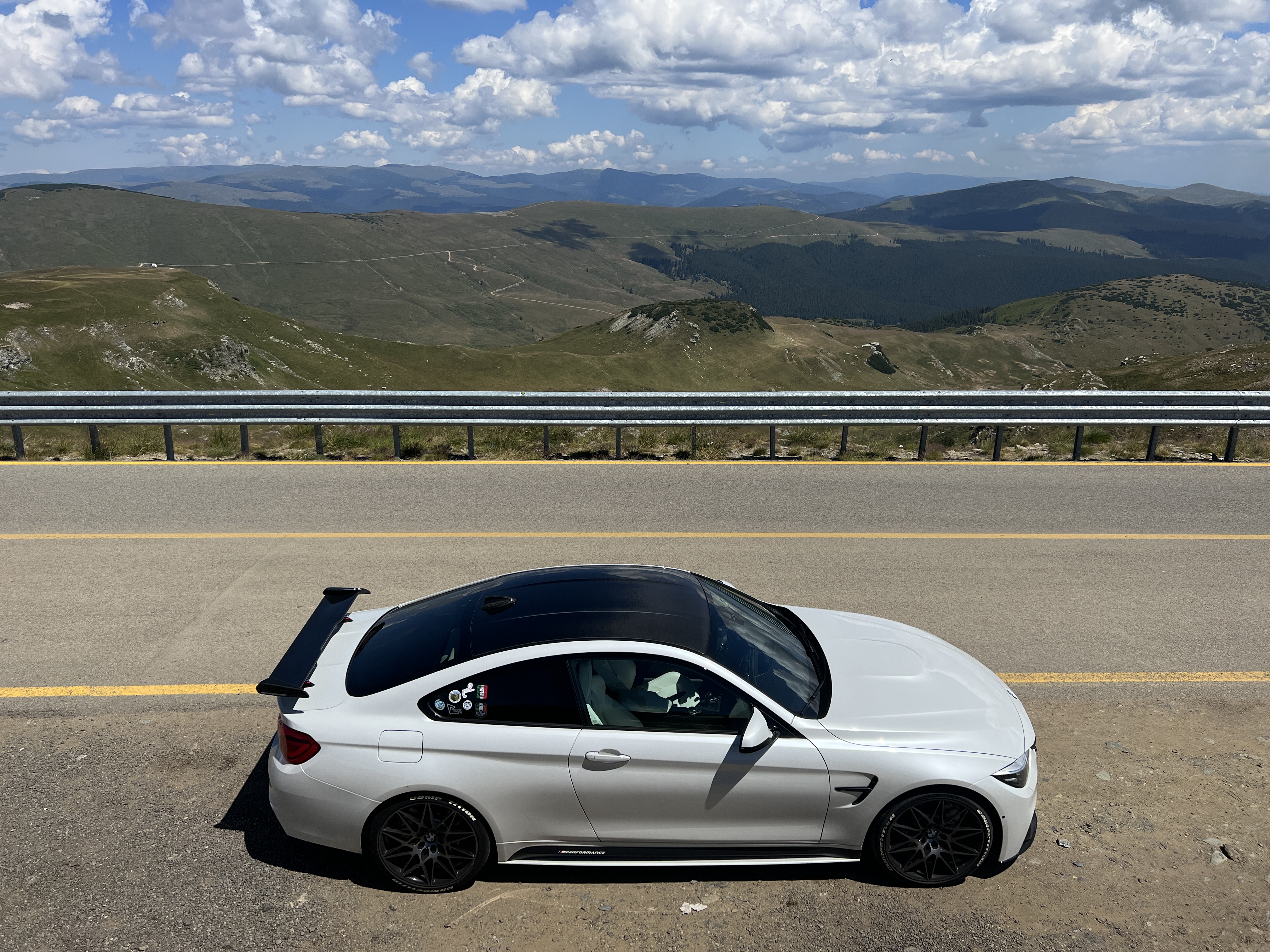 white car mountain view