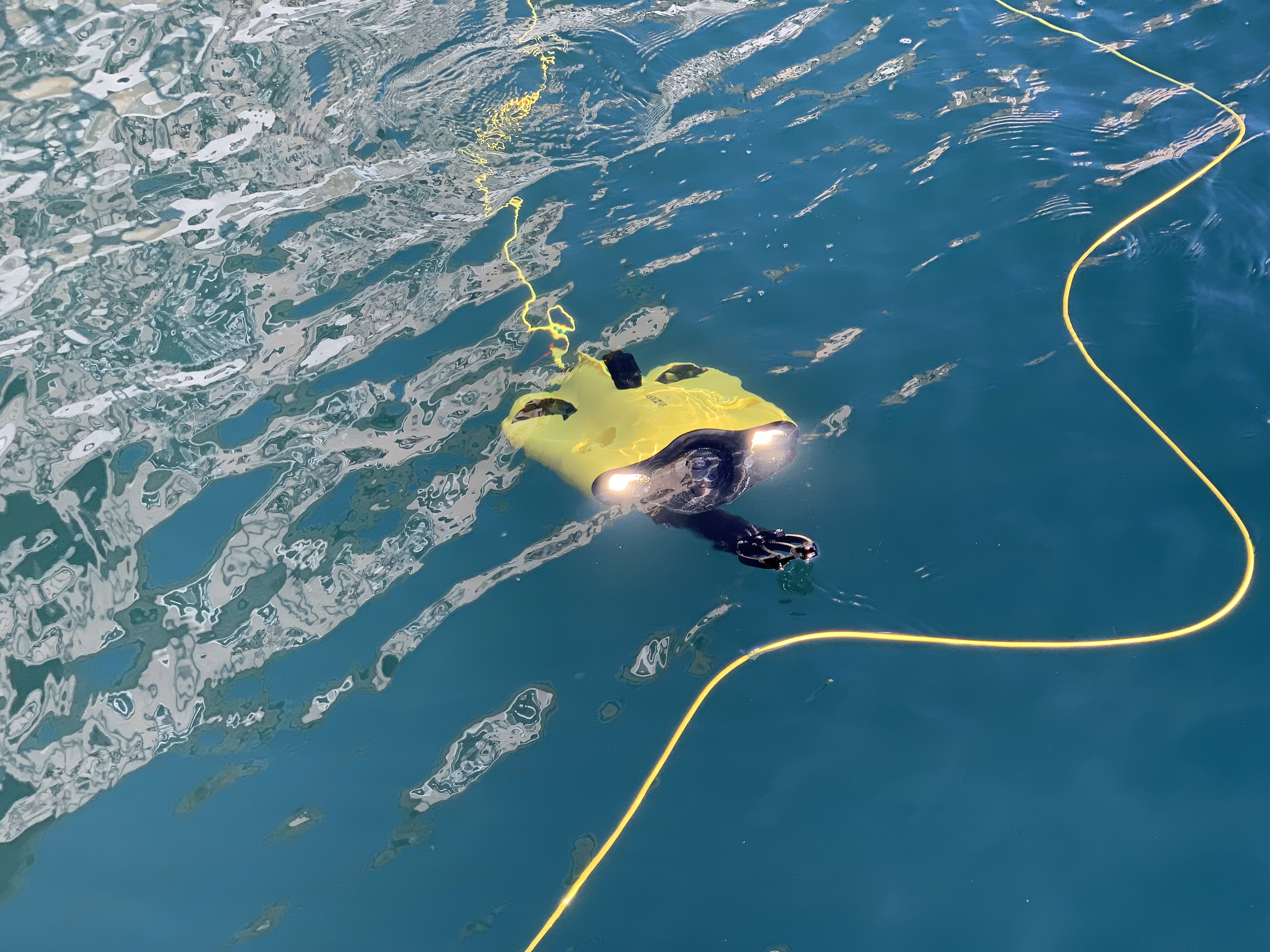 drone floating in water