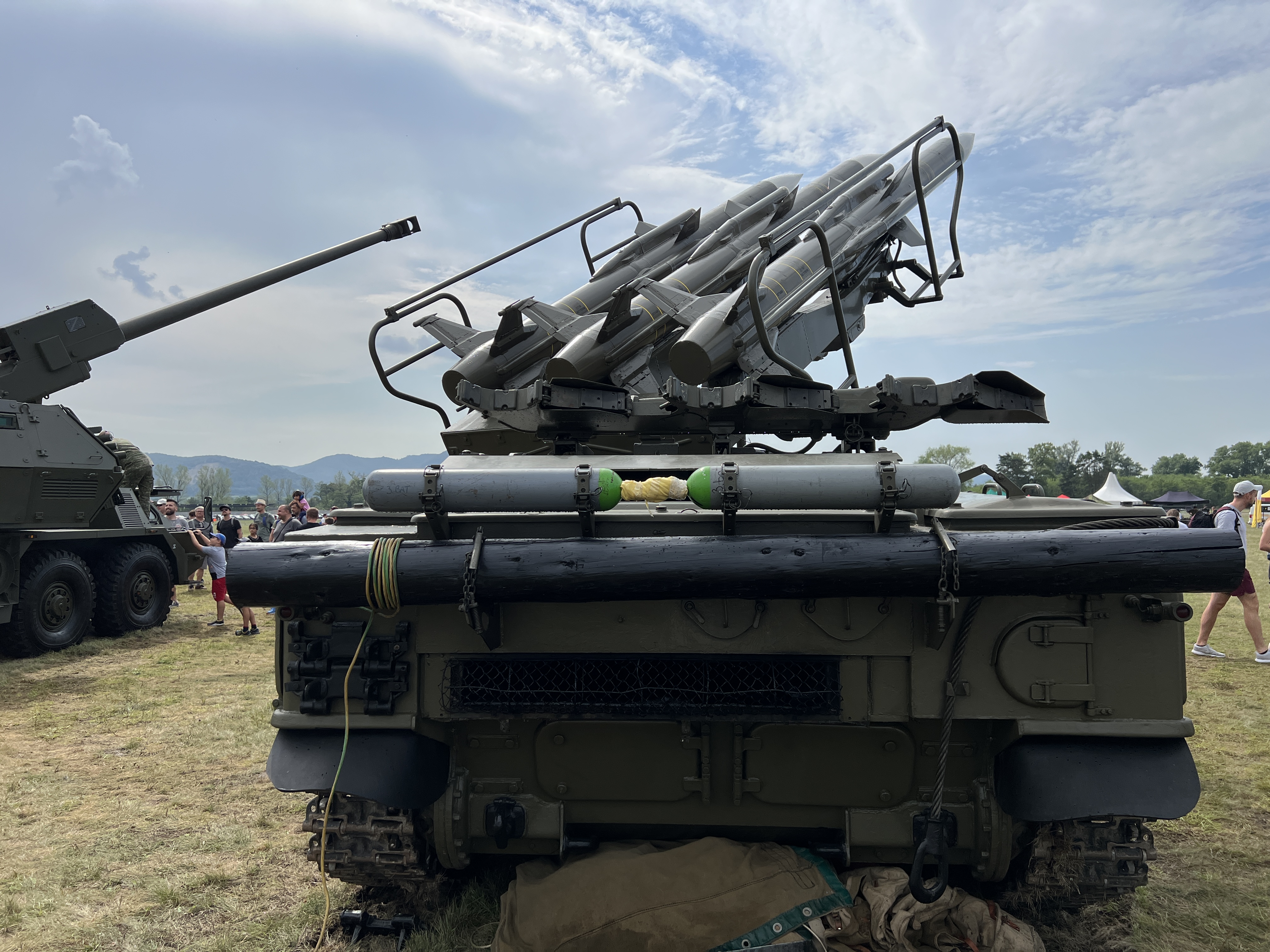 military vehicle with missiles