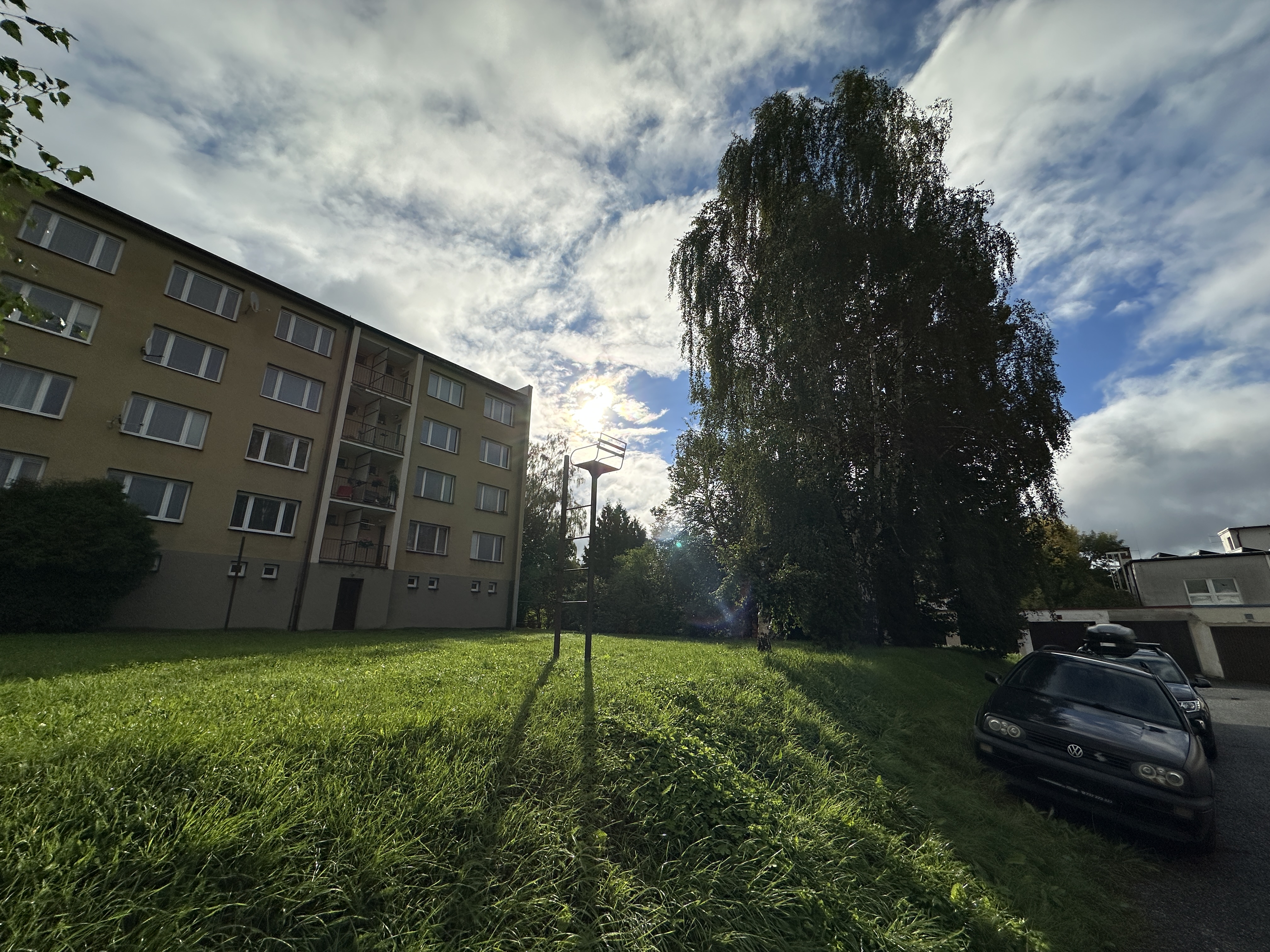 apartment building sunny day